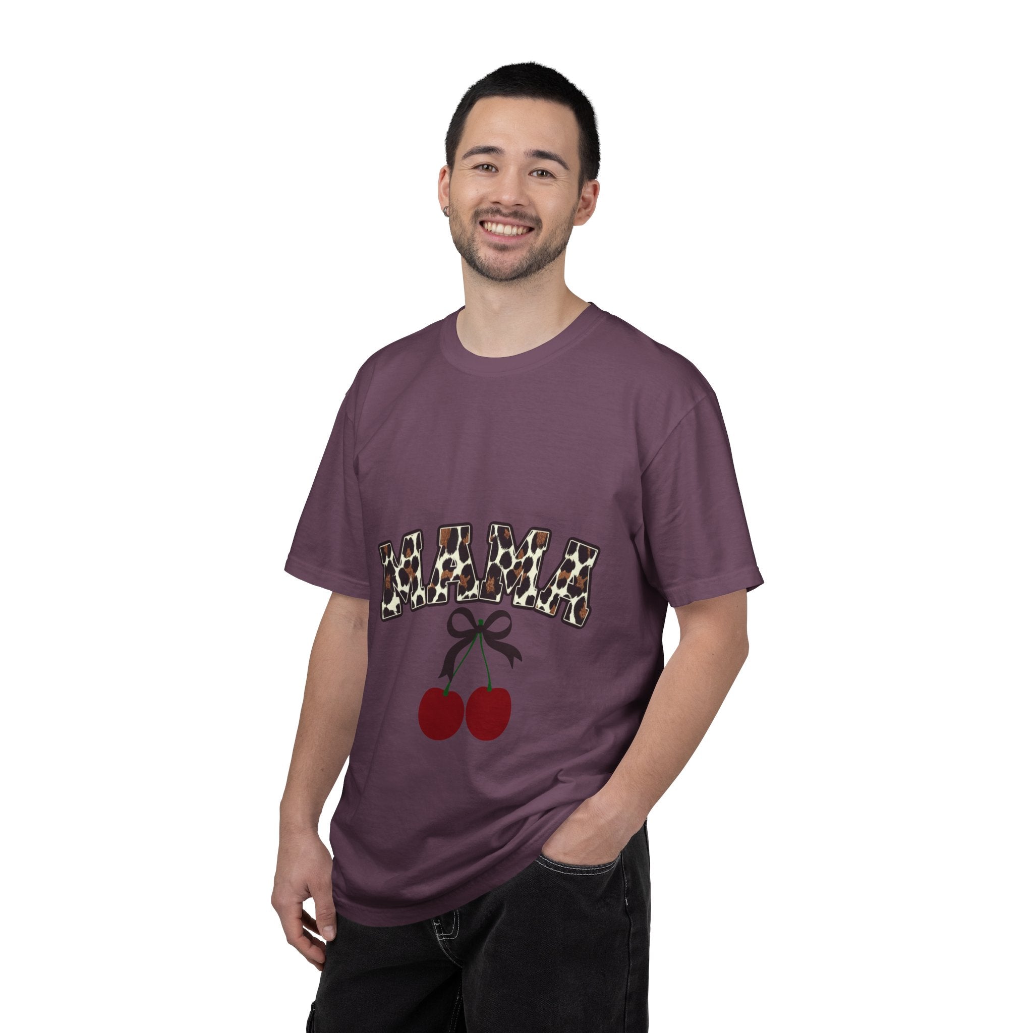 Mama Leopard Print Cherry T-Shirt