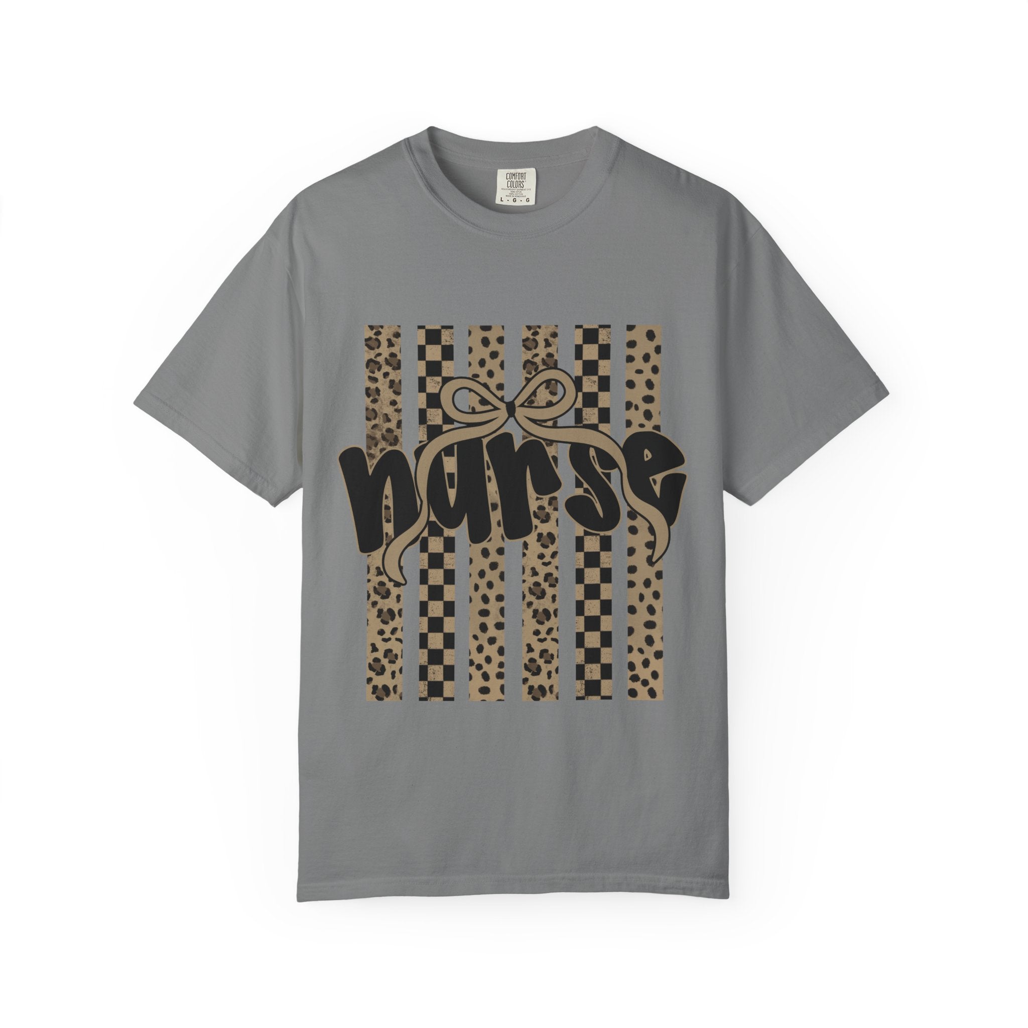 Nurse Leopard Stripes Graphic T-Shirt