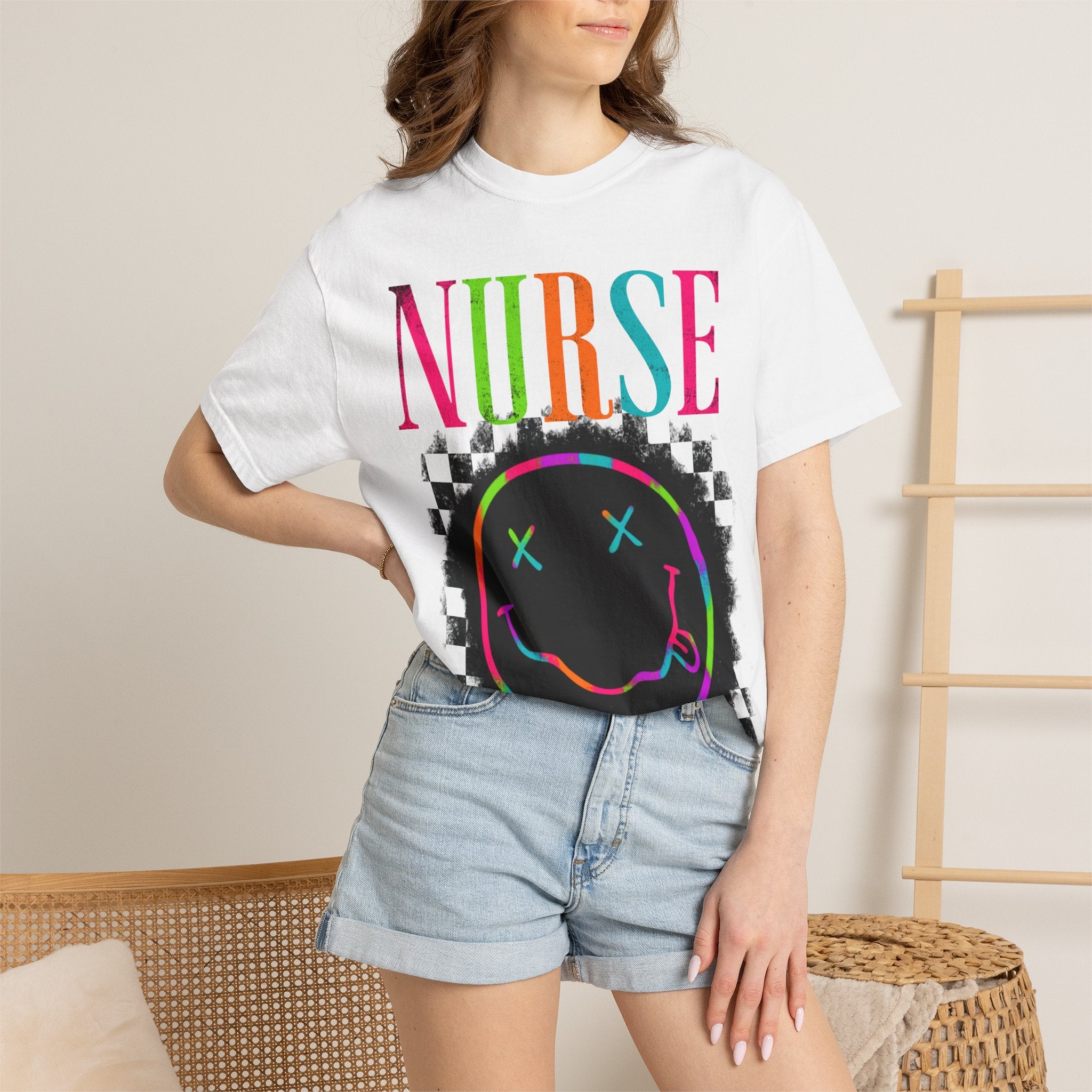 Nurse Neon Smiley T-Shirt