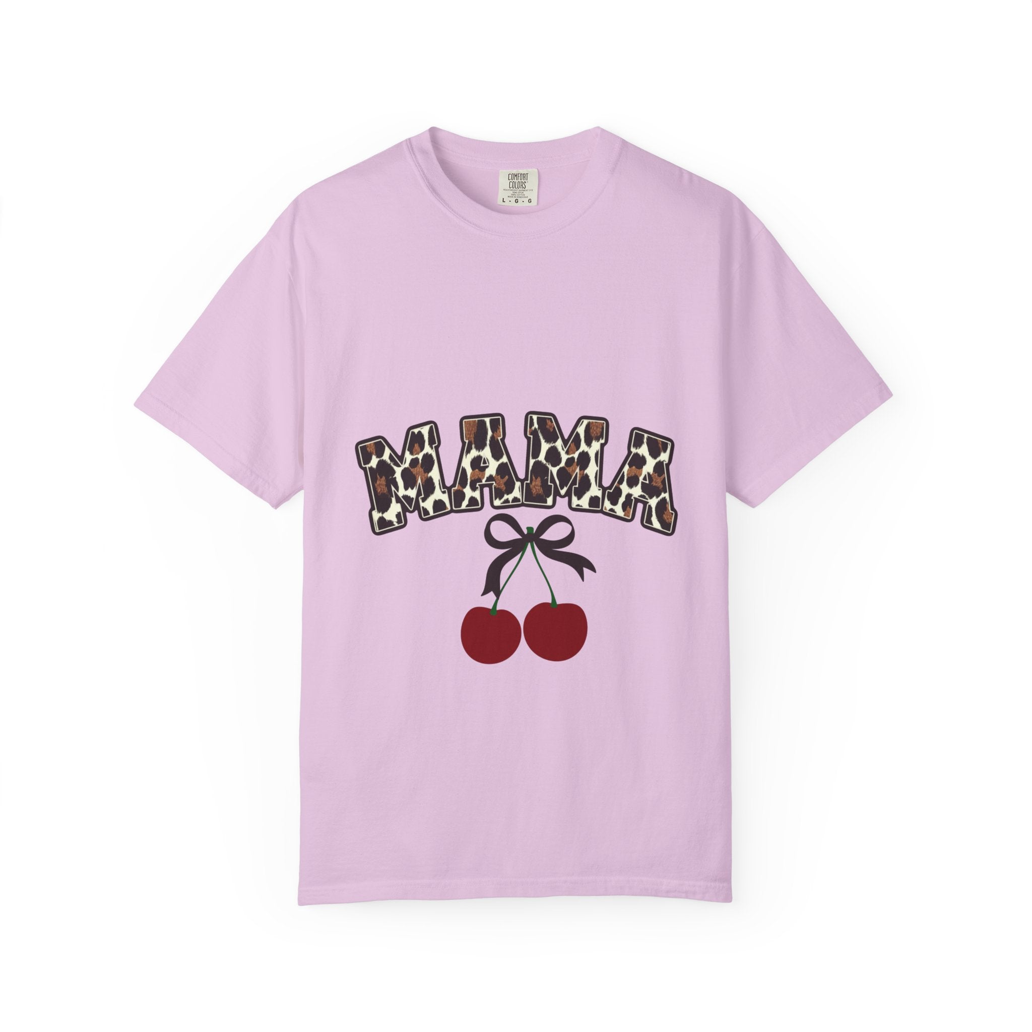Mama Leopard Print Cherry T-Shirt