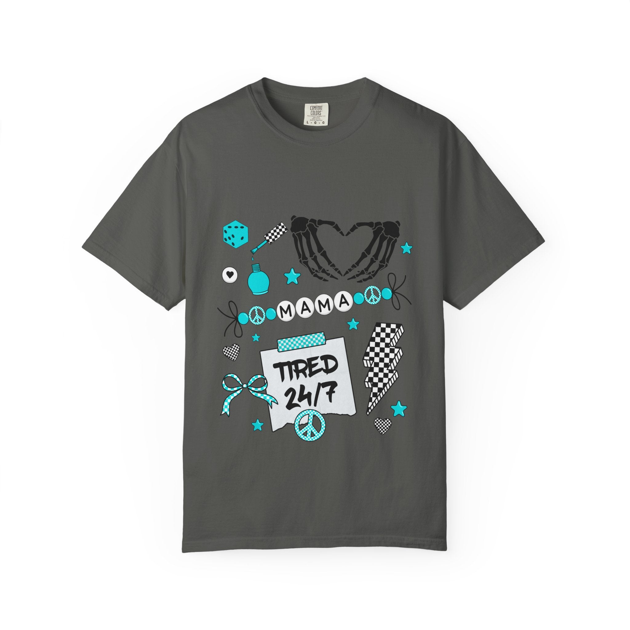 Mama T-Shirt — "Tired 24/7" Graphic Tee for Moms