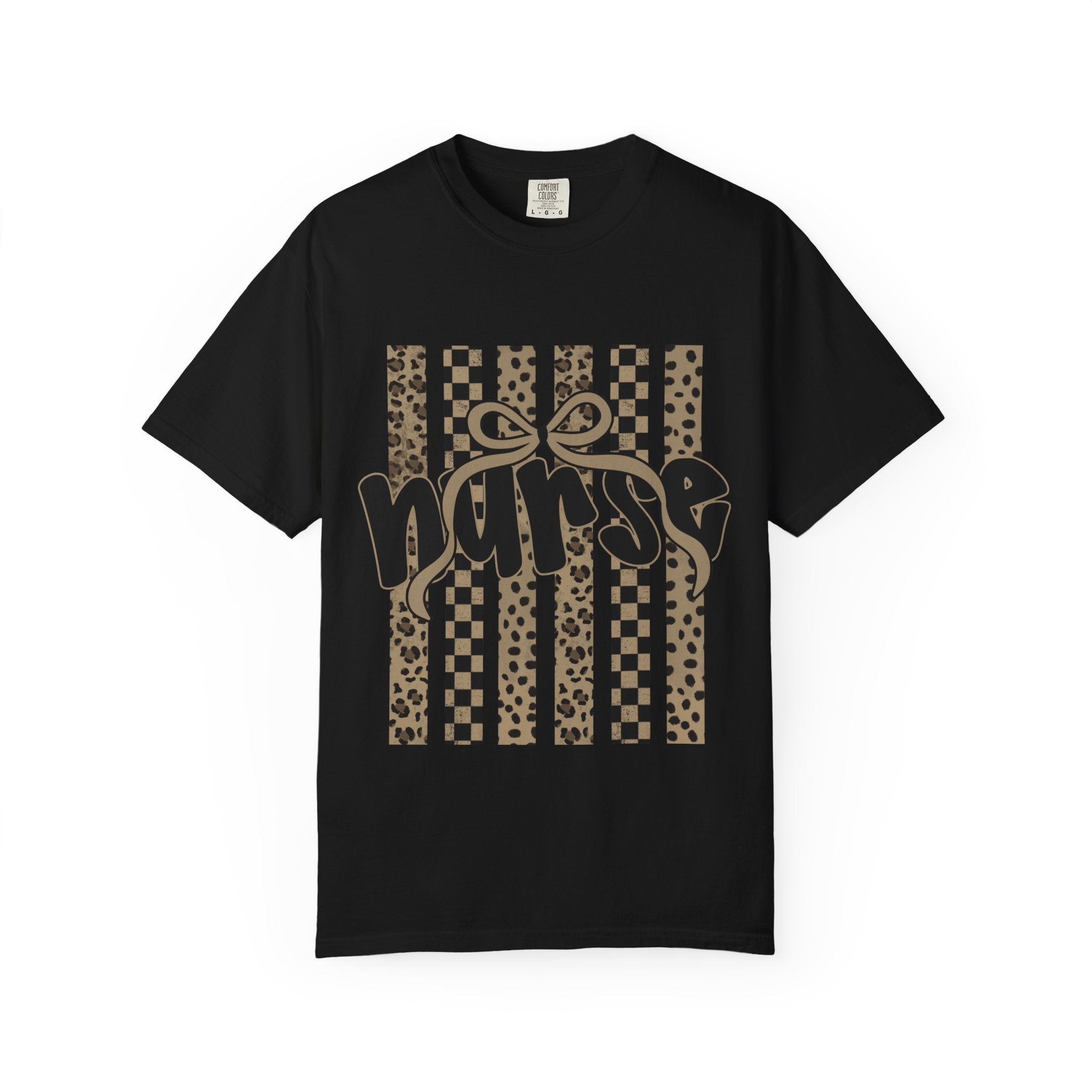 Nurse Leopard Stripes Graphic T-Shirt