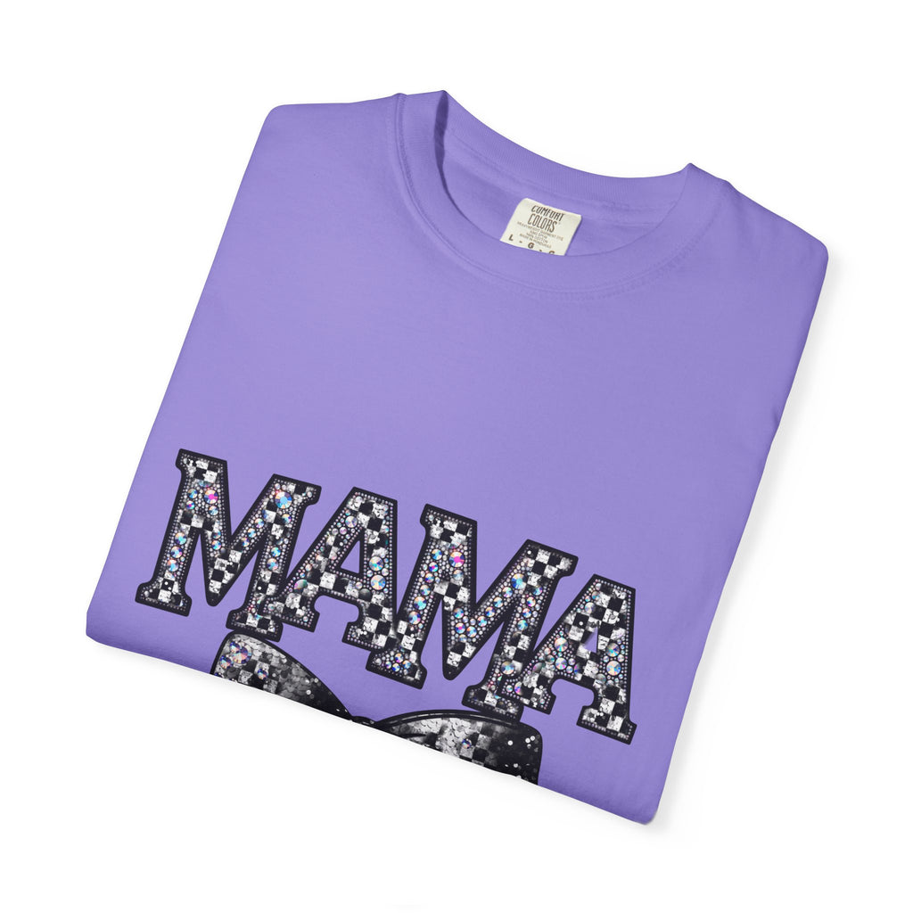 Mama Bow T-Shirt — Glitter Leopard Print "MAMA" Graphic Tee