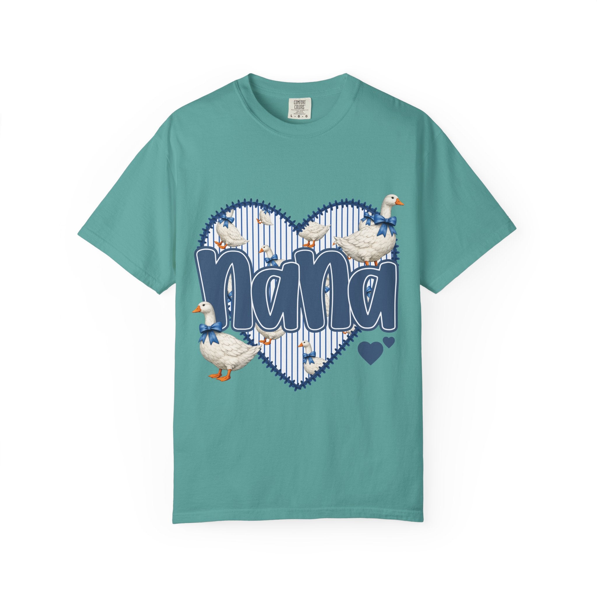 Nana Goose Heart T-Shirt — Cute Grandma Gift, ‘Nana’ Script with Geese