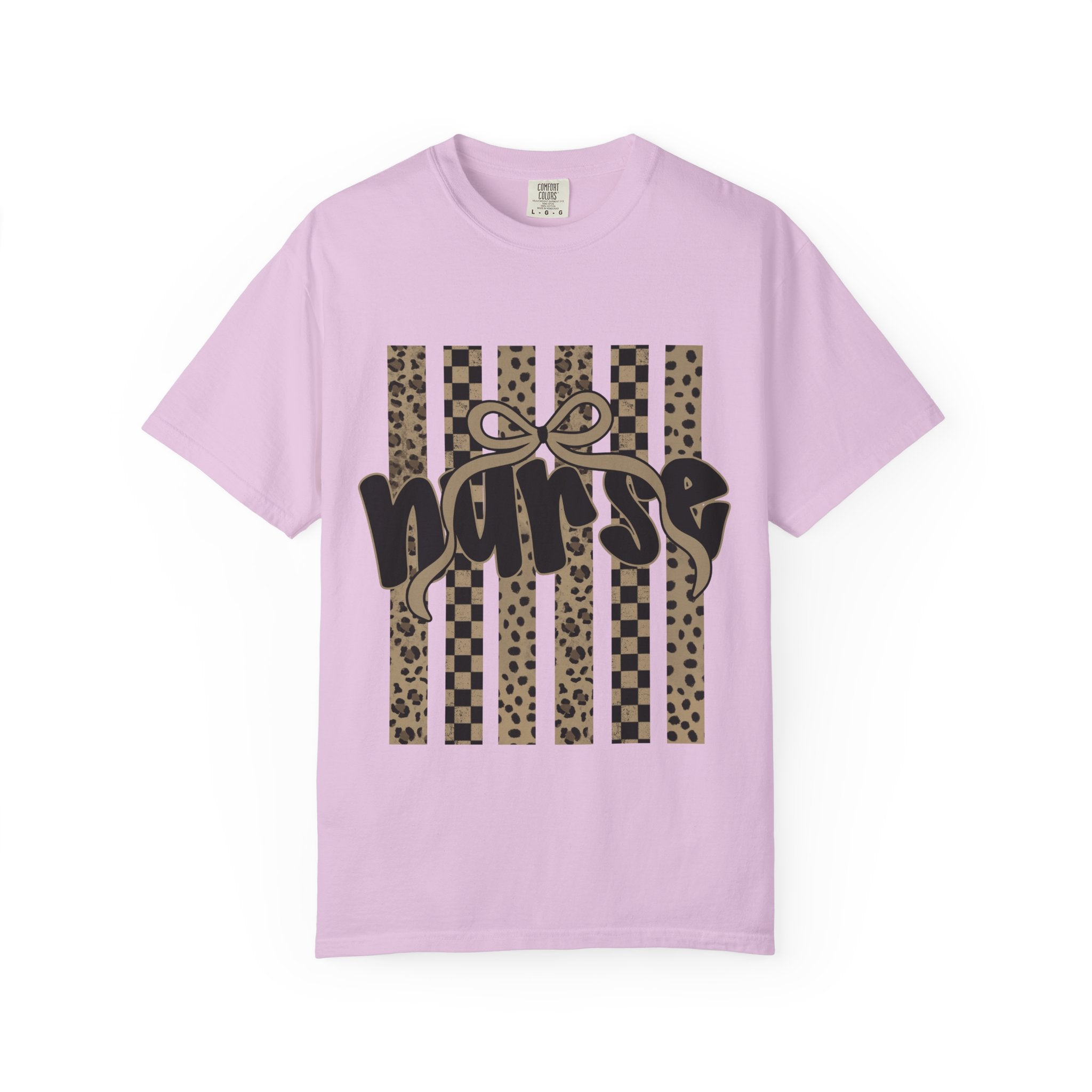 Nurse Leopard Stripes Graphic T-Shirt