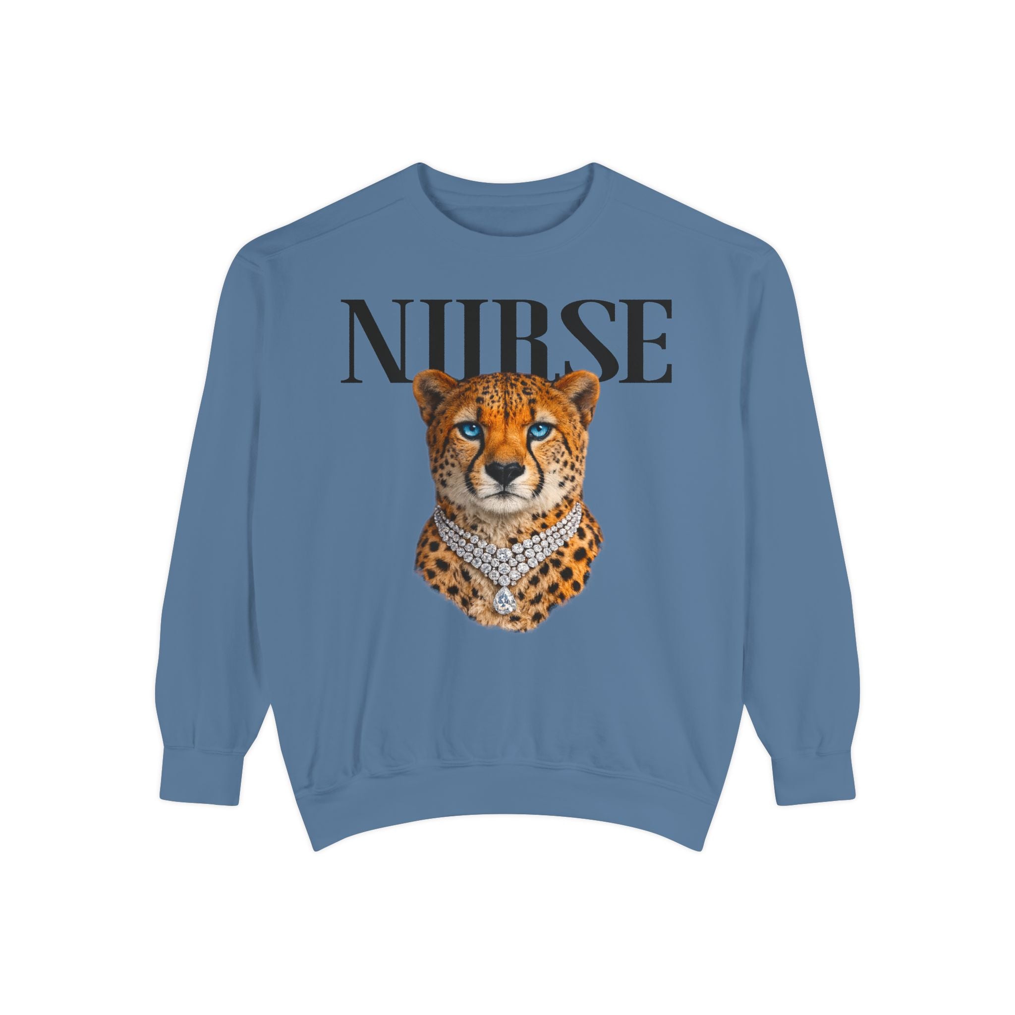 Nurse Cheetah Crewneck Sweatshirt — Fierce Nursing Pride Pullover