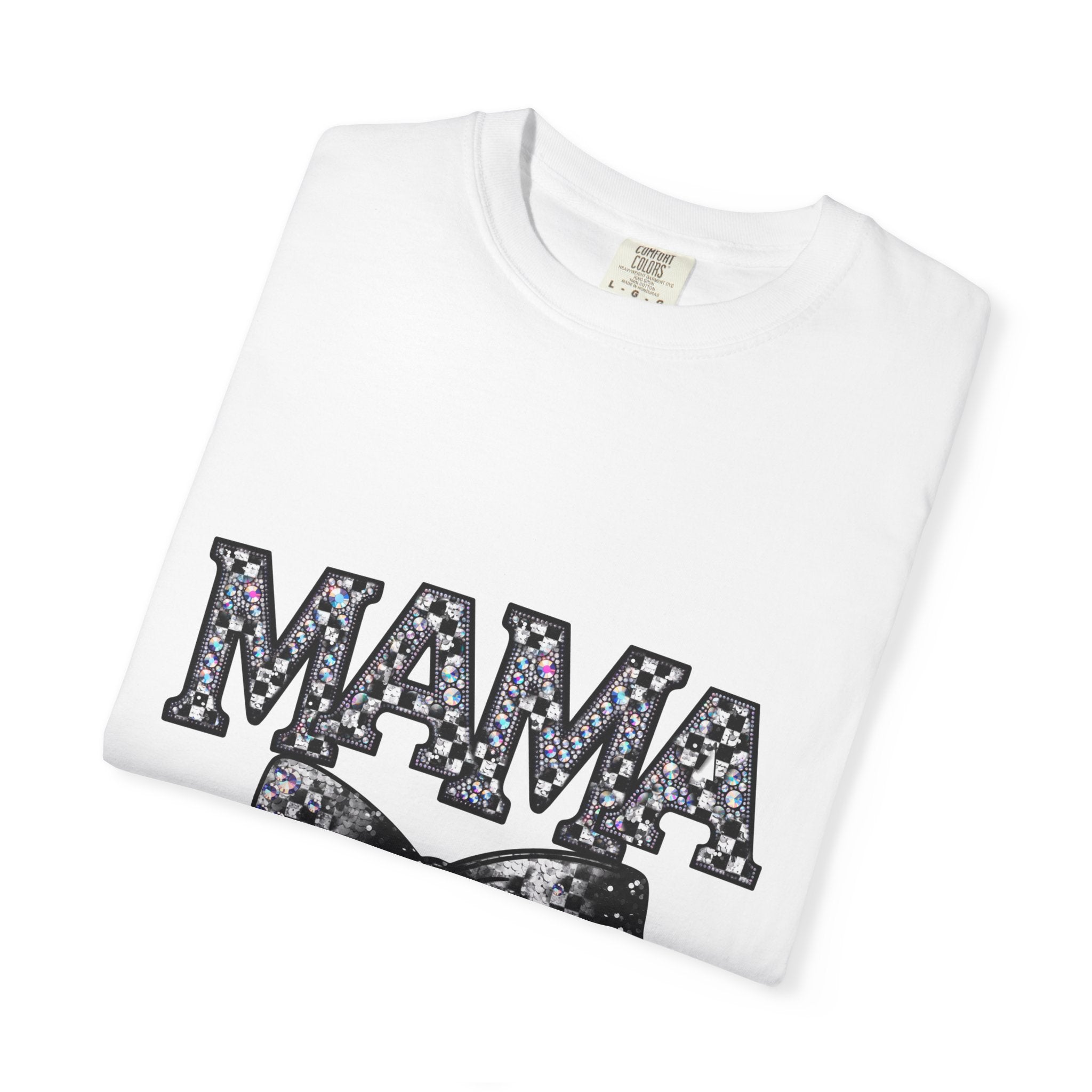 Mama Bow T-Shirt — Glitter Leopard Print "MAMA" Graphic Tee