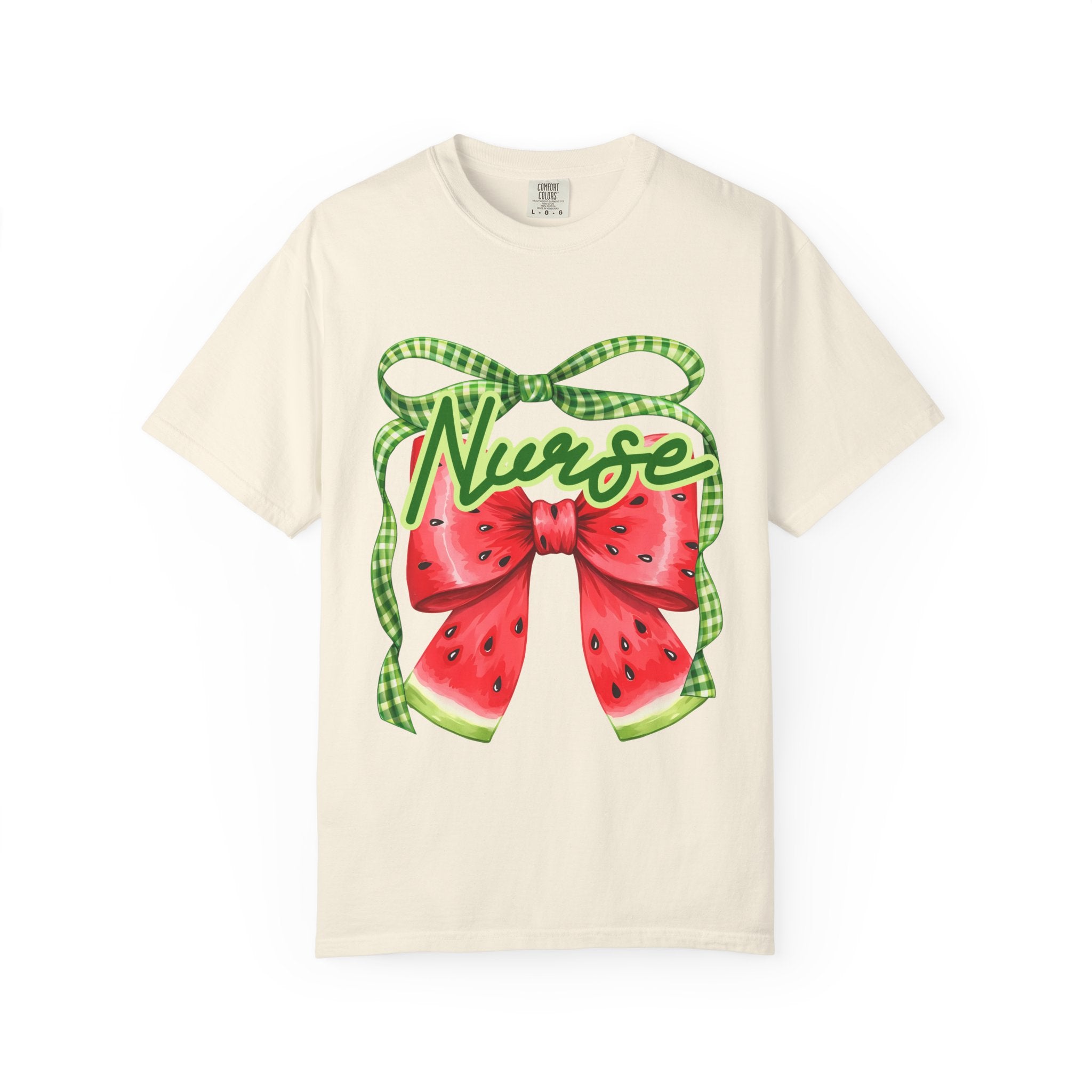 Nurse Watermelon Bow T-Shirt — Cute Summer Nurse Gift