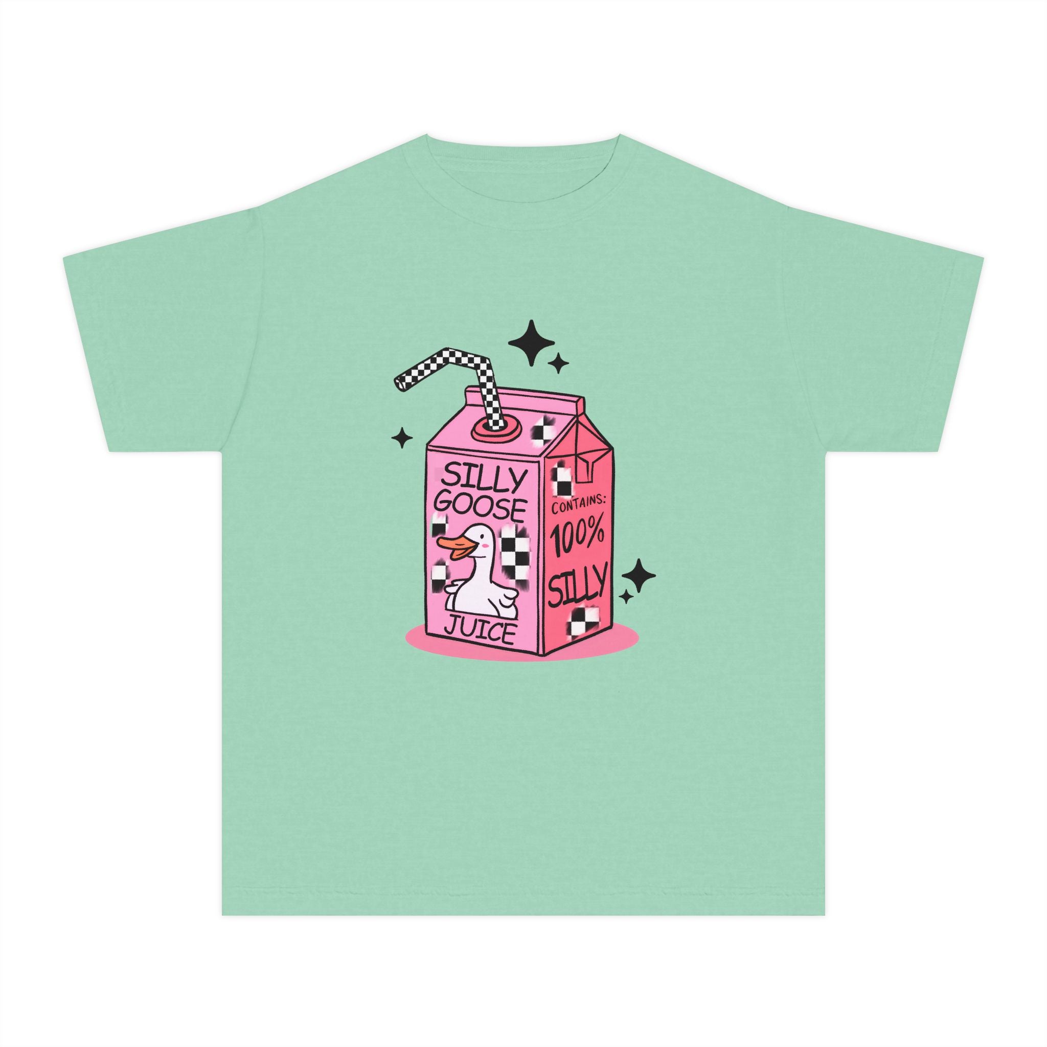 Youth Tee — 'Silly Goose Juice' Pink Milk Carton Kids Shirt