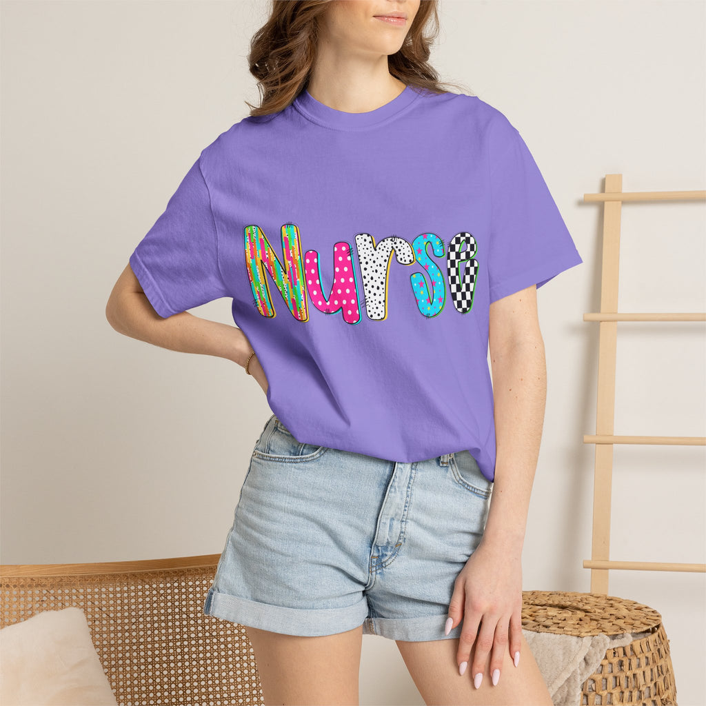 Nurse Colorful Pattern Graphic T-Shirt