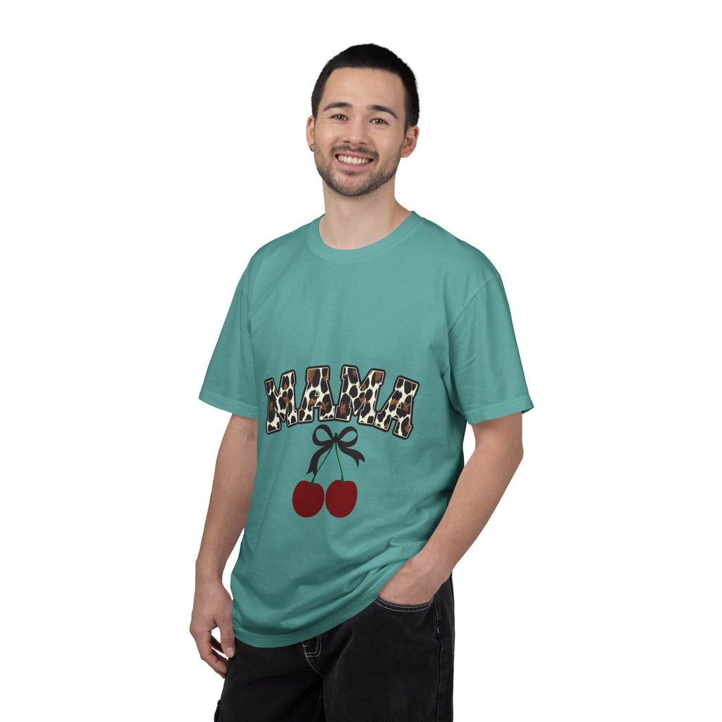 Mama Leopard Print Cherry T-Shirt