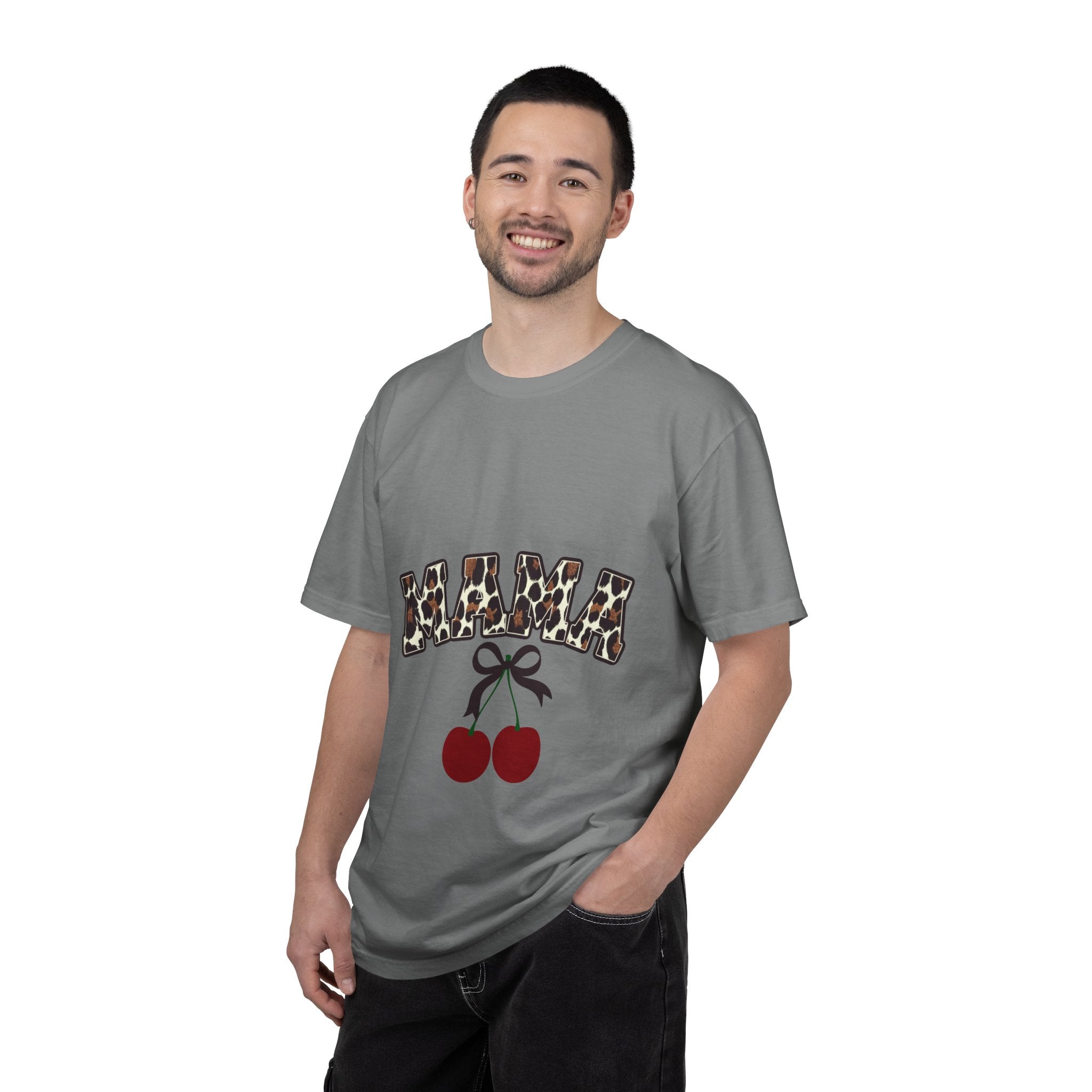 Mama Leopard Print Cherry T-Shirt