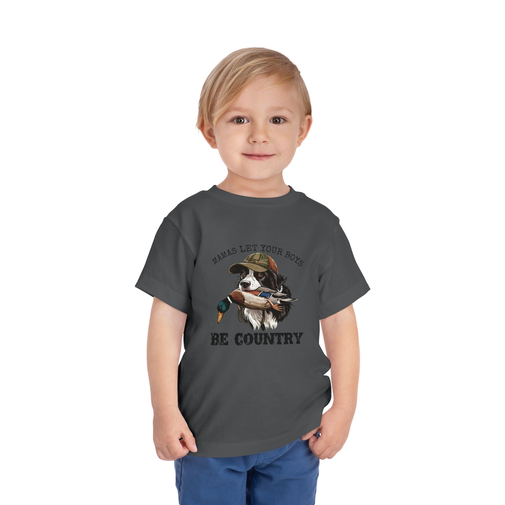 Toddler Tee — "Mamas Let Your Boys Be Country" Duck Hunting Graphic