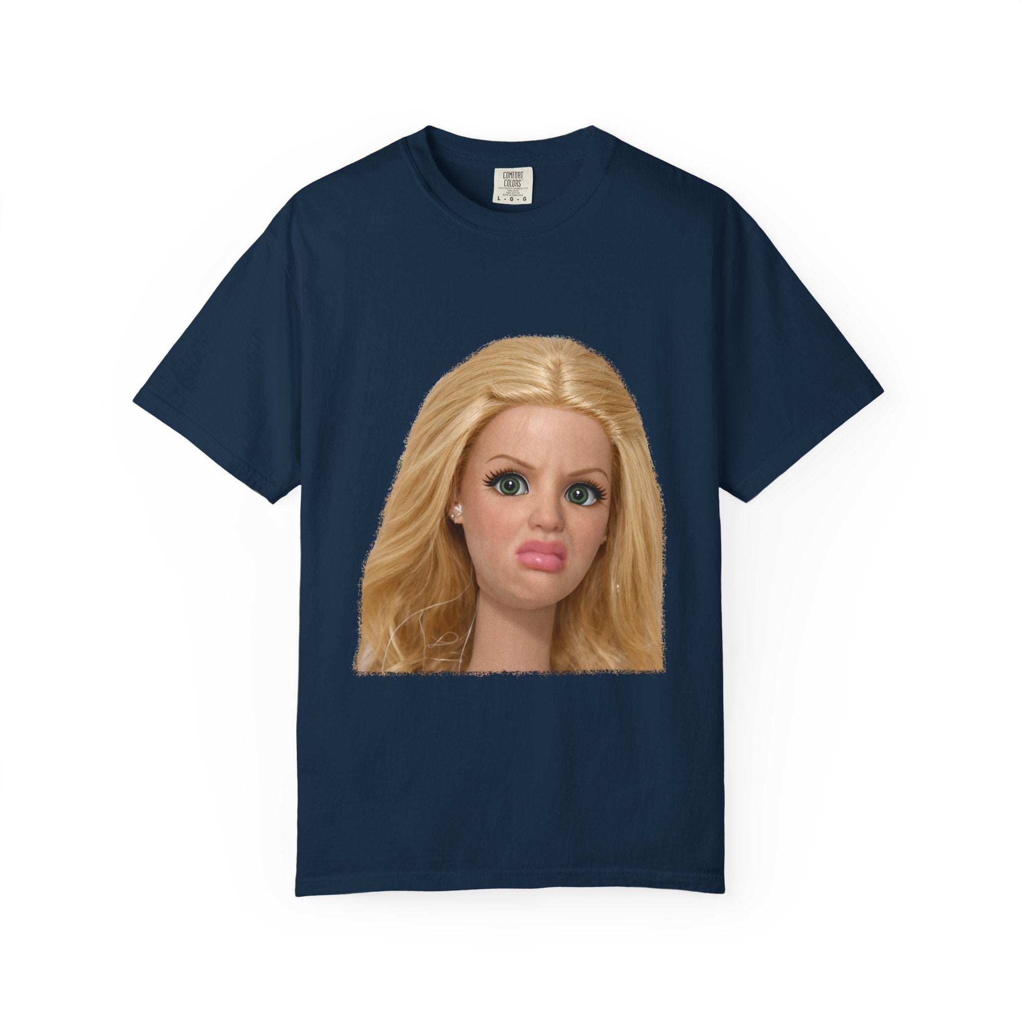 Funny Barbie Face Tee — Sassy Doll Expression Graphic T-Shirt