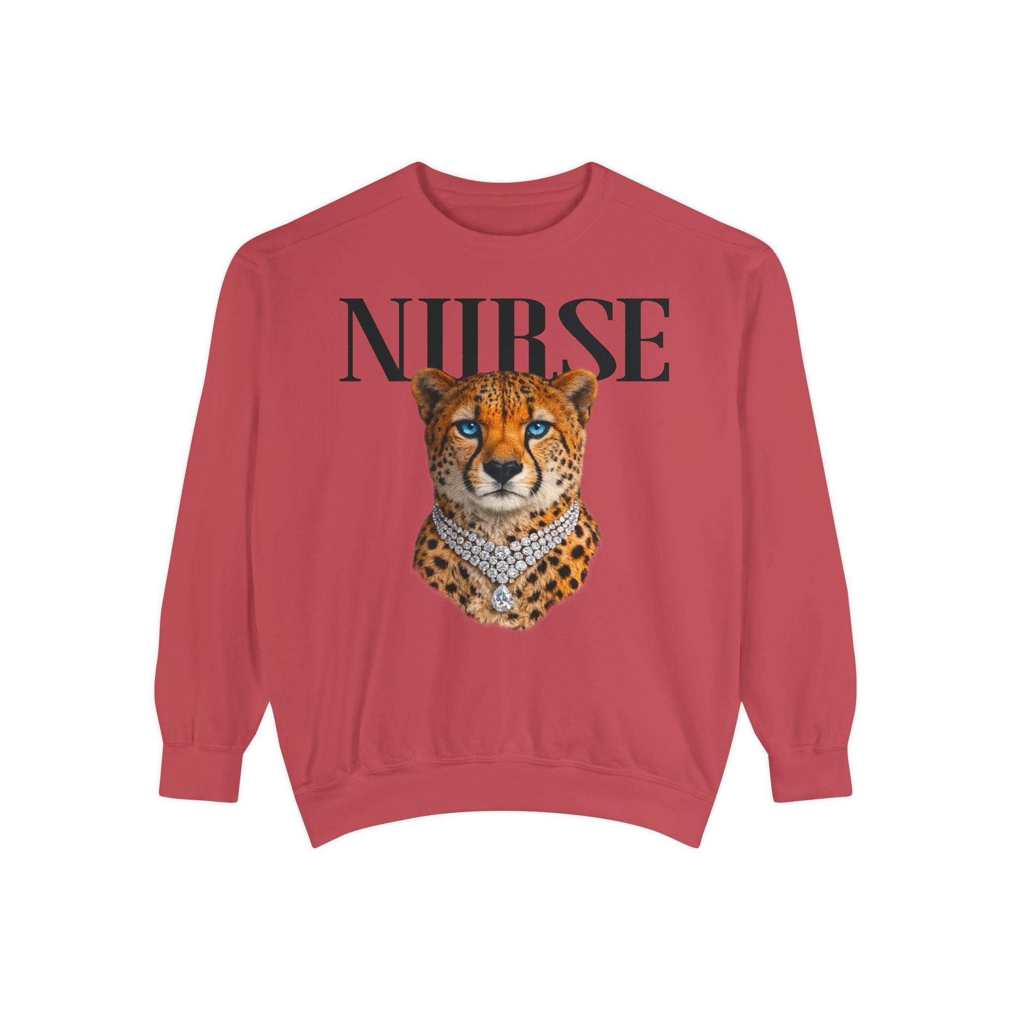 Nurse Cheetah Crewneck Sweatshirt — Fierce Nursing Pride Pullover