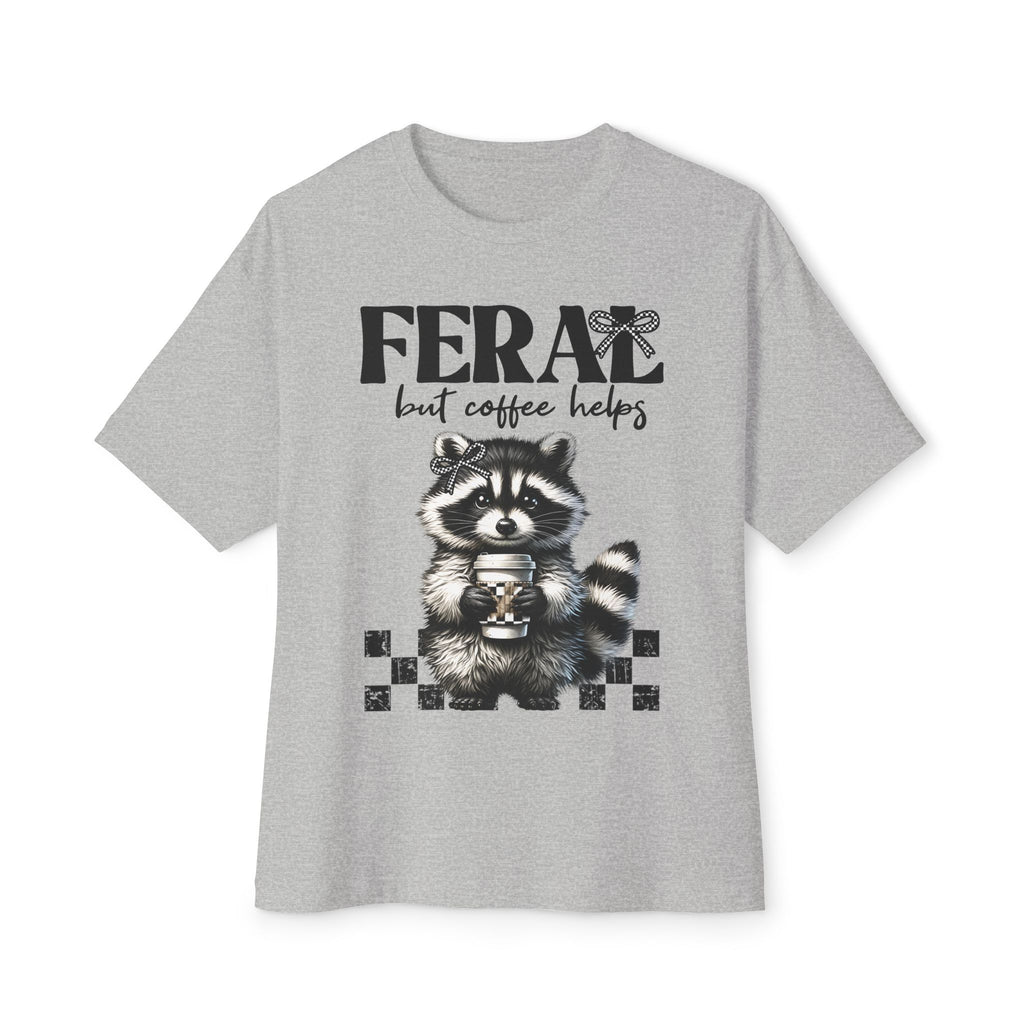 Raccoon 'Fear But Coffee Helps' Oversized Tee