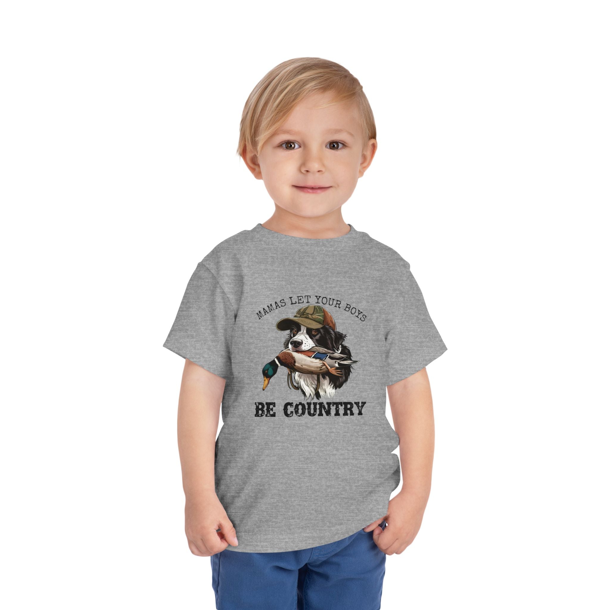 Toddler Tee — "Mamas Let Your Boys Be Country" Duck Hunting Graphic