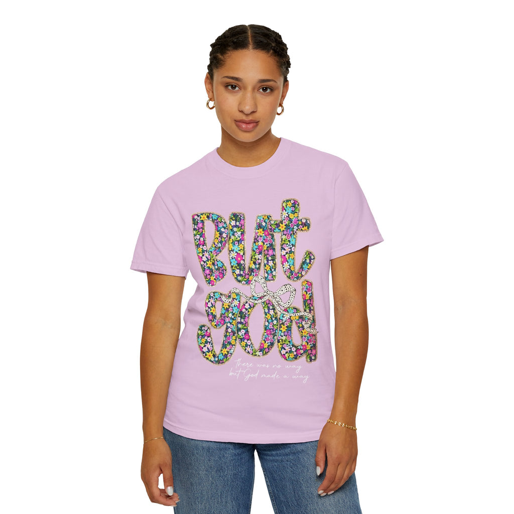 But God Floral Graphic T-Shirt — Christian Faith Inspirational Tee