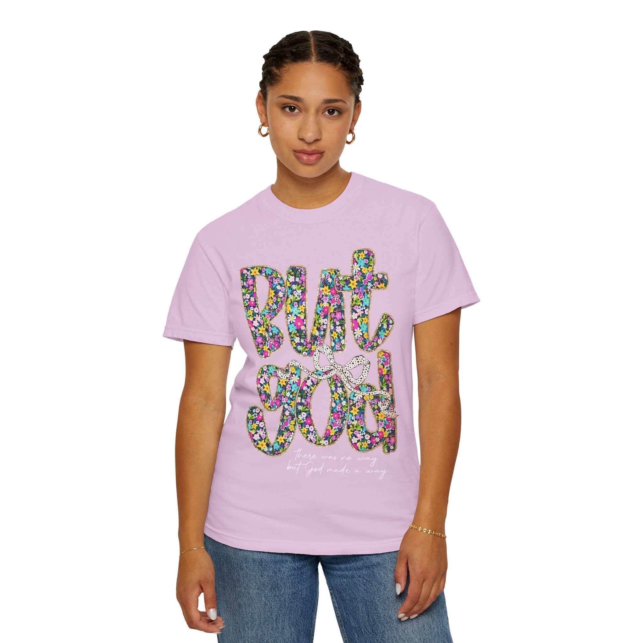 But God Floral Graphic T-Shirt — Christian Faith Inspirational Tee
