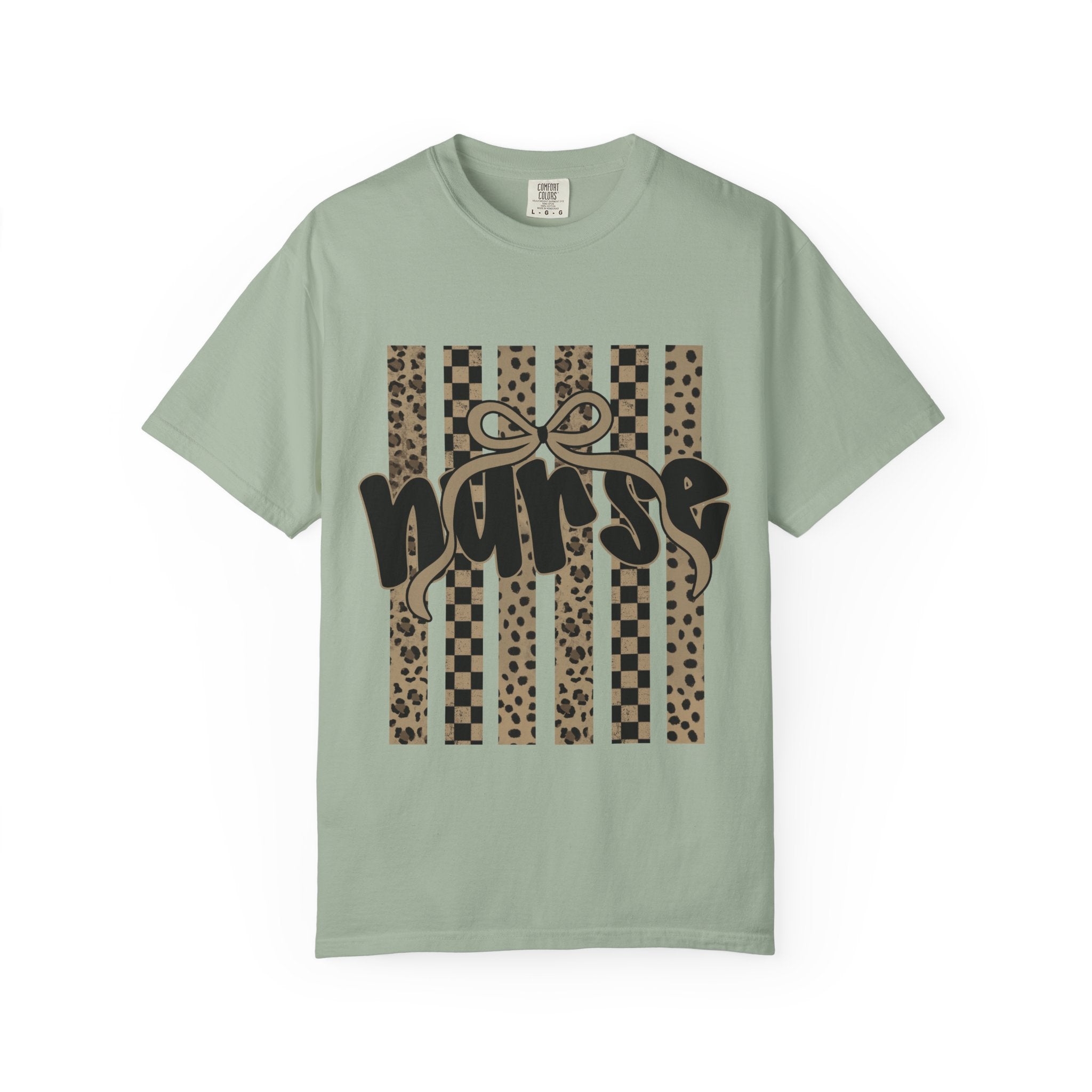Nurse Leopard Stripes Graphic T-Shirt