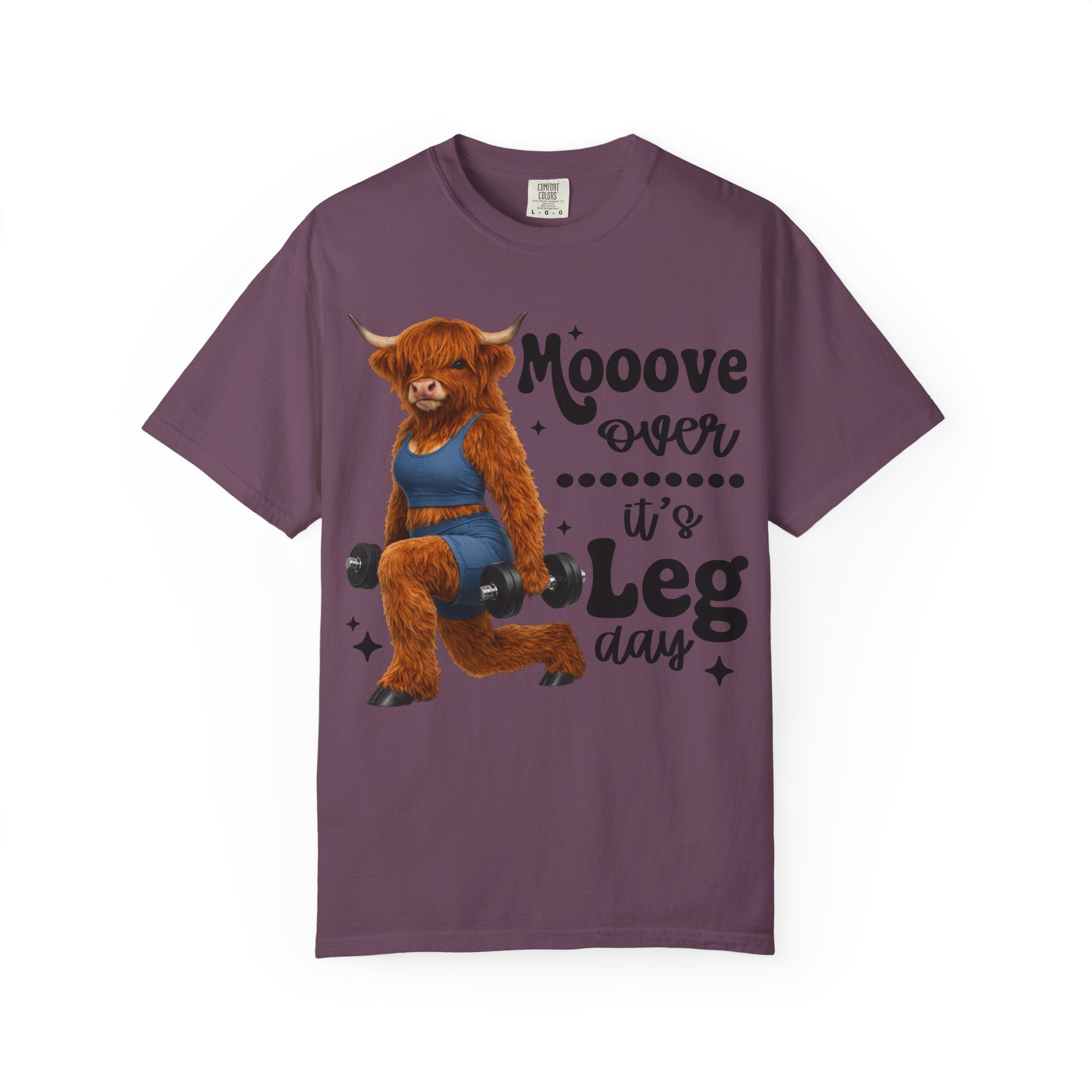 Leg Day Cow Graphic T-Shirt — "Mooove Over It's Leg Day" Funny Gym Tee