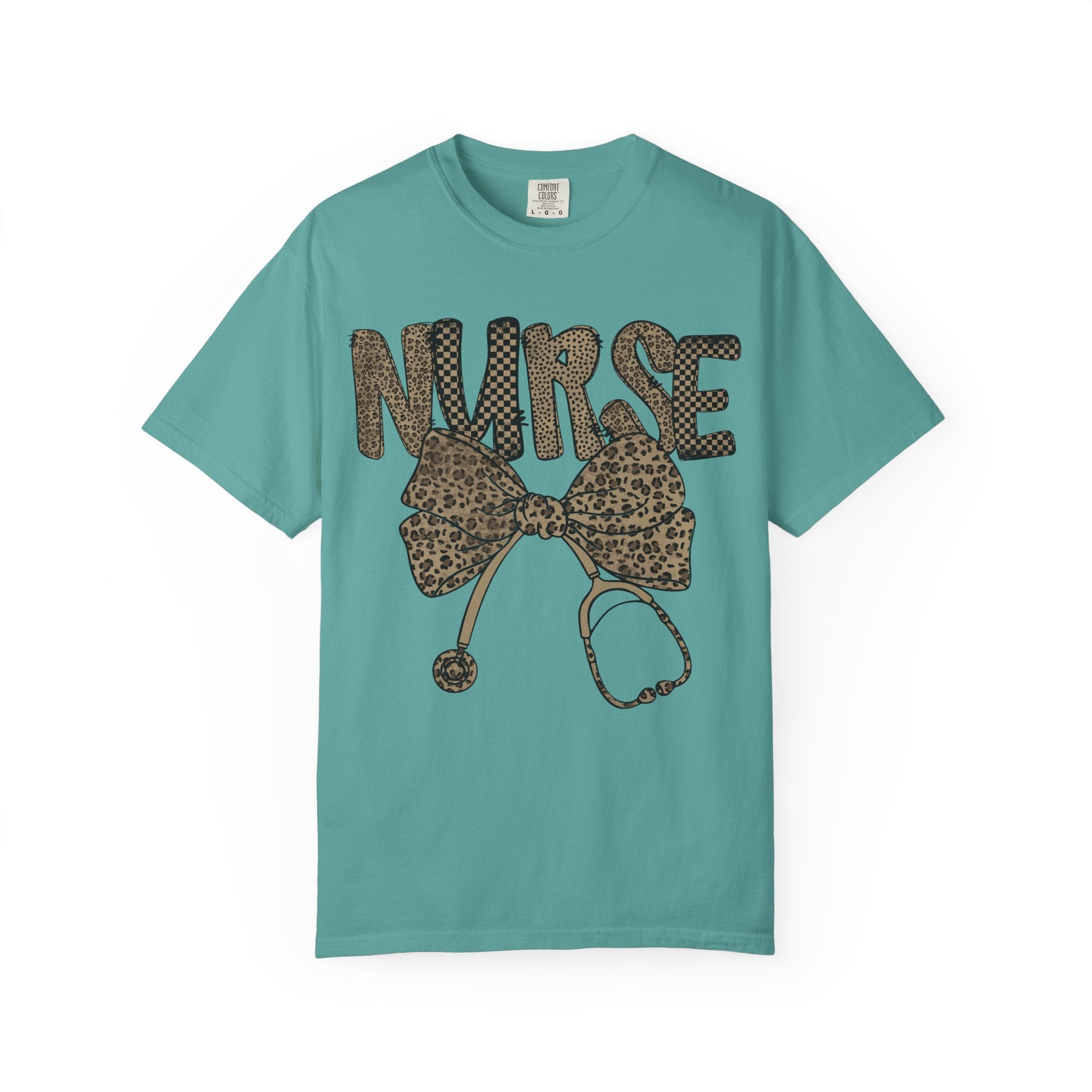 Nurse Leopard Print Stethoscope T-Shirt