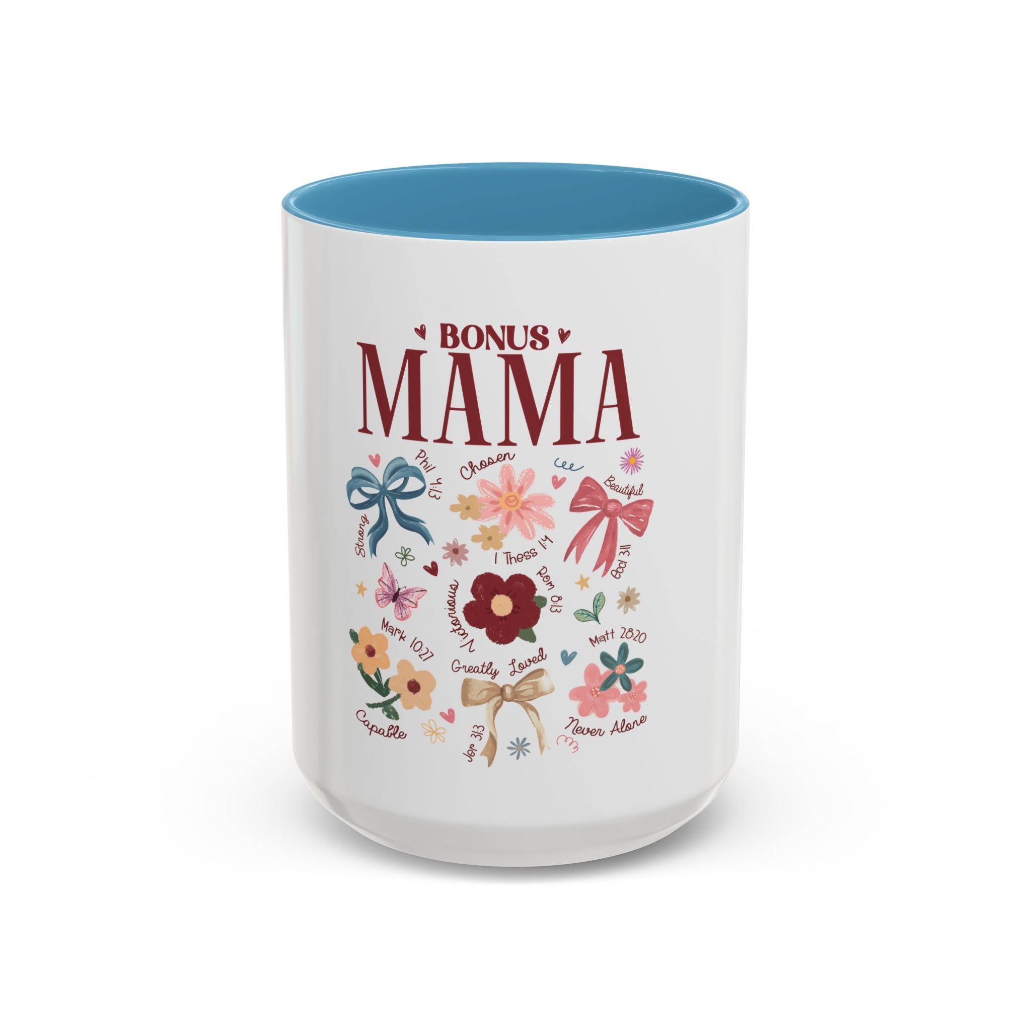 Bonus Mama Floral Coffee Mug – 11/15oz Accent Mug, Gift for Stepmom or Bonus Mom