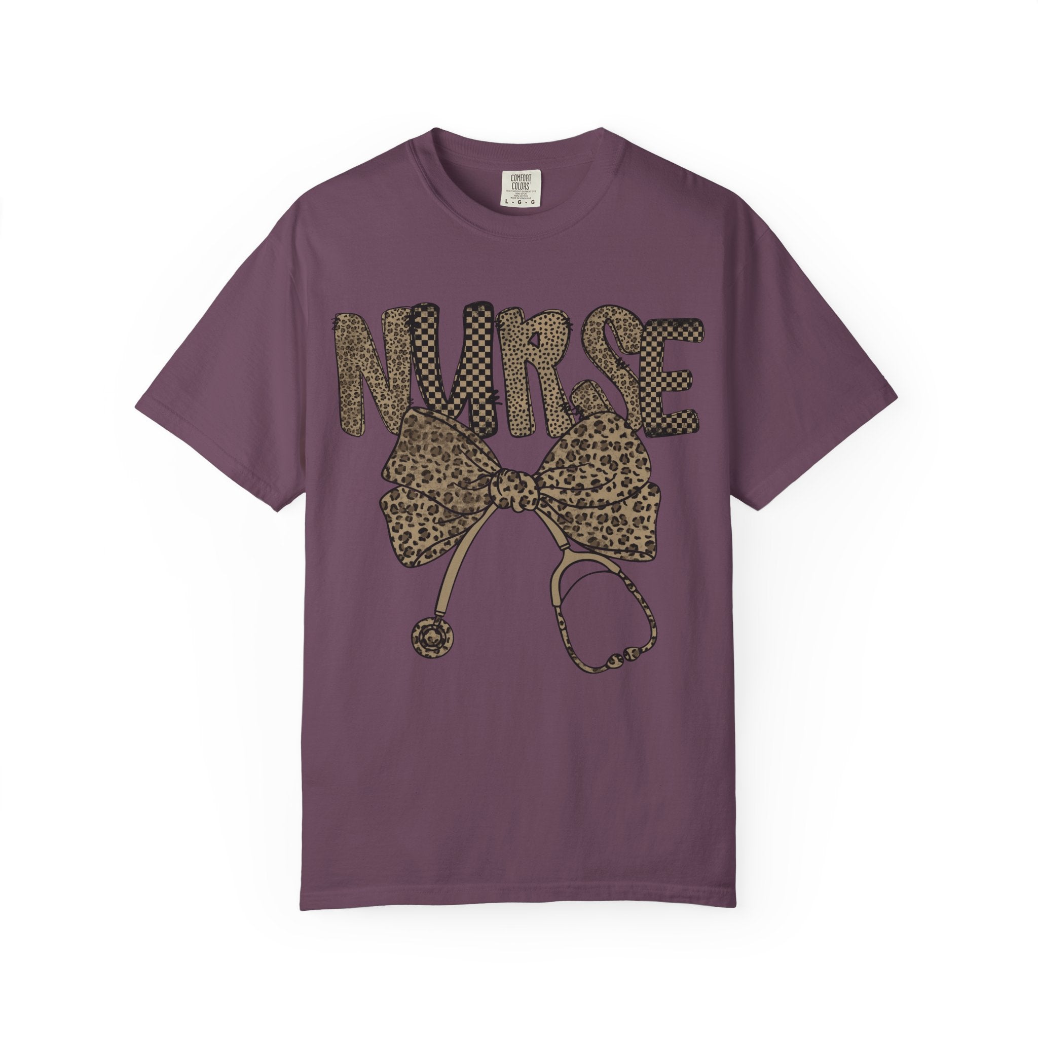 Nurse Leopard Print Stethoscope T-Shirt