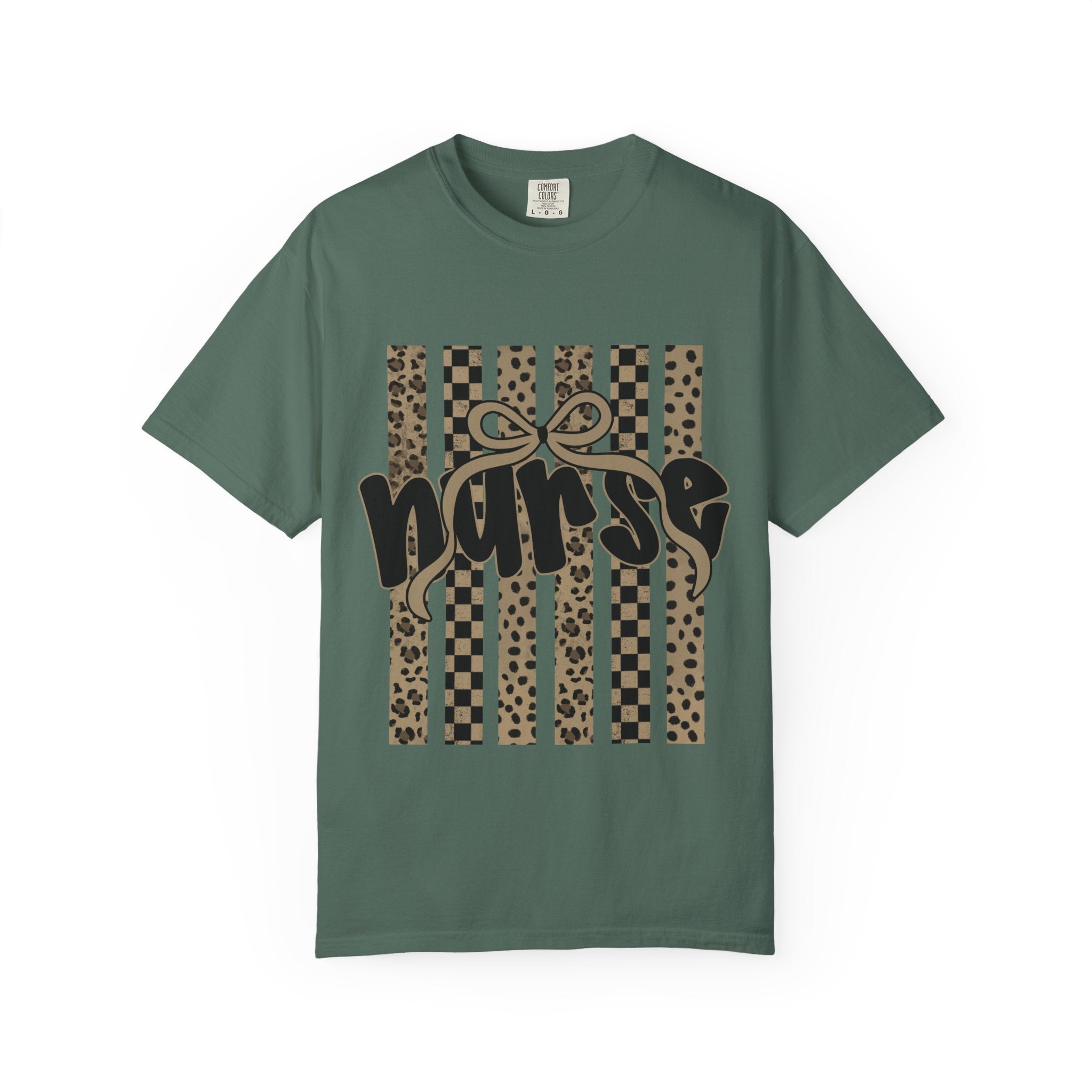 Nurse Leopard Stripes Graphic T-Shirt