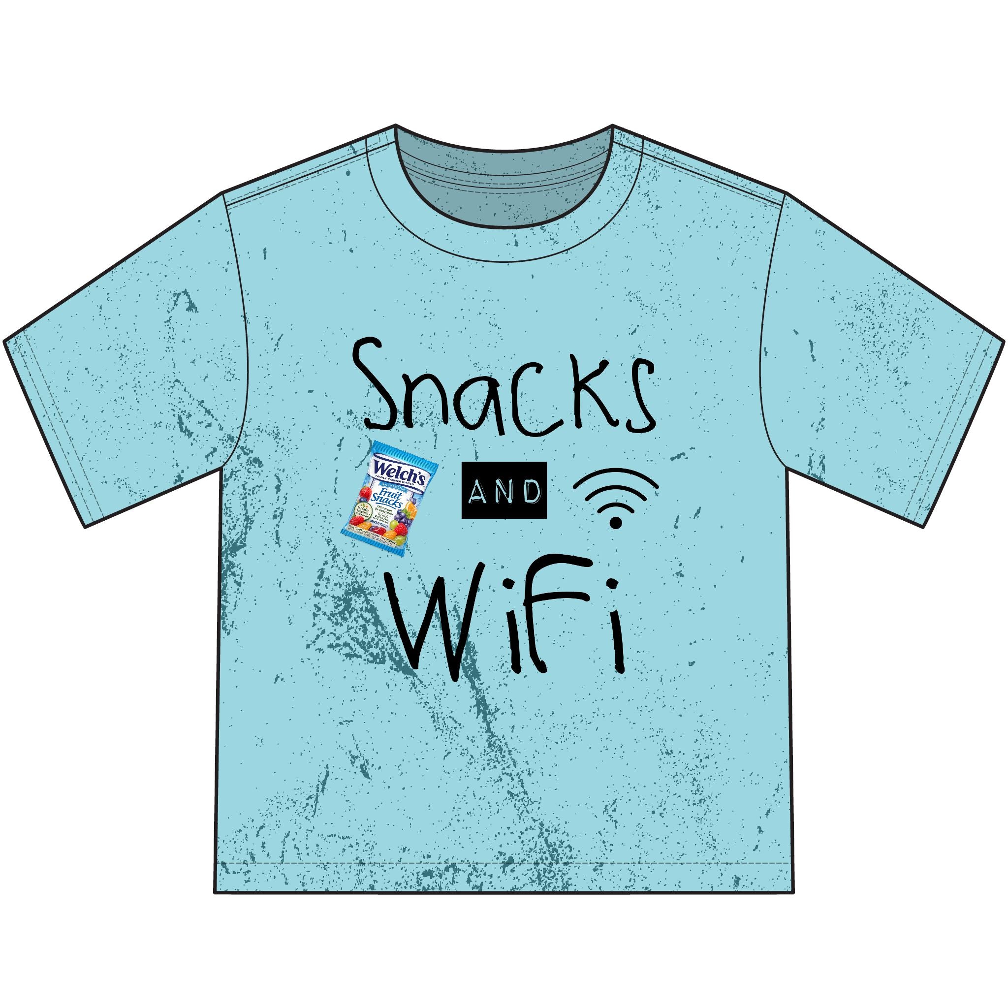 Snacks and WiFi Youth T-Shirt — Funny Kids Tee for Screen Time & Sleepovers