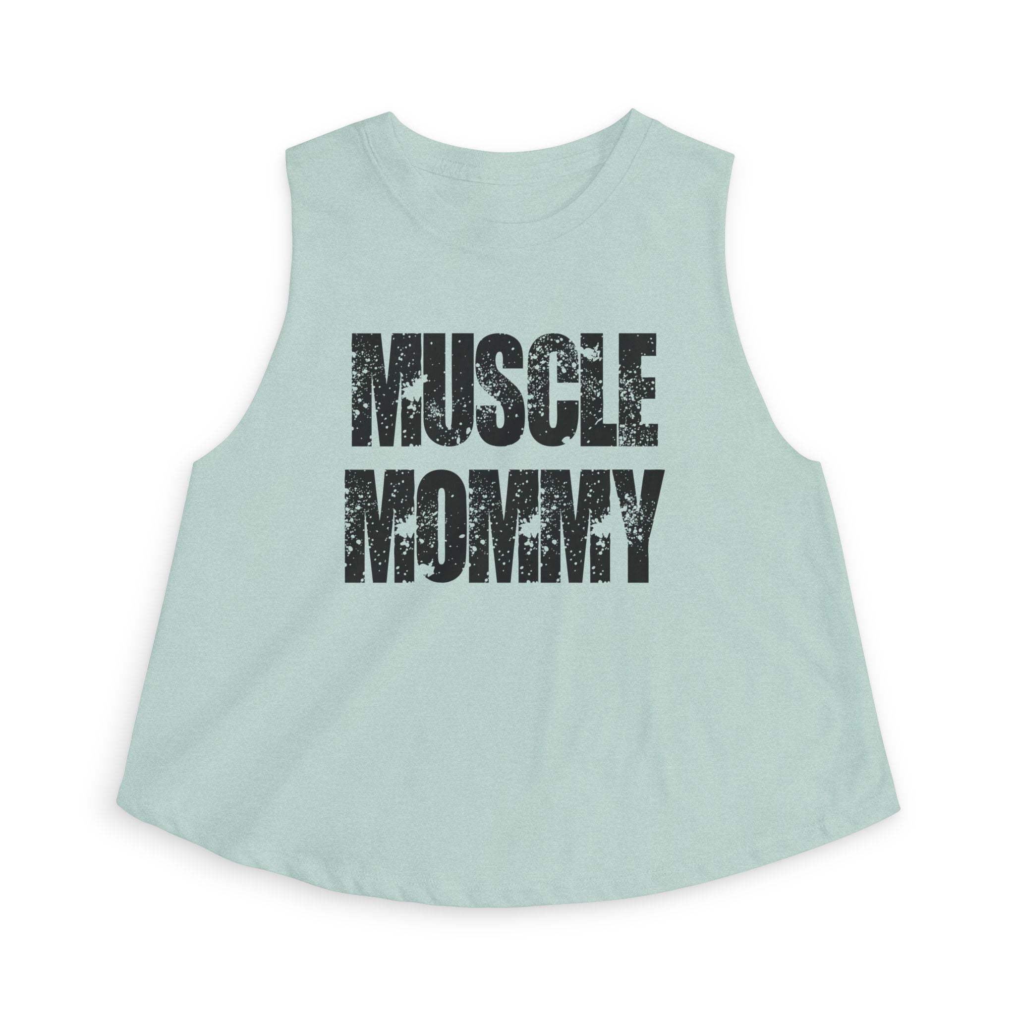 Muscle Mommy Crop Top — Distressed Fitness Mom Gym Tank