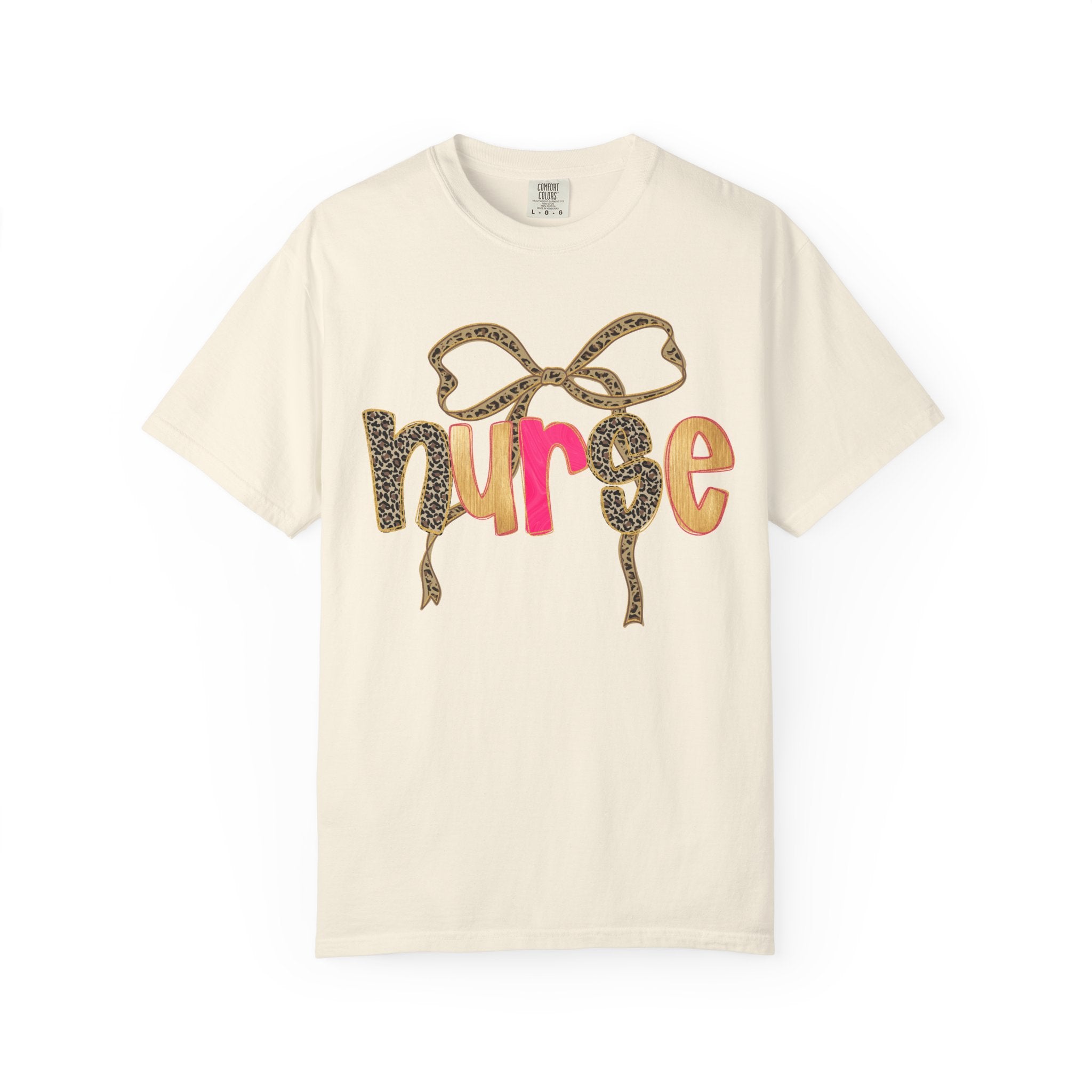 Nurse Leopard Bow T-Shirt — Cute Colorful Nurse Tee