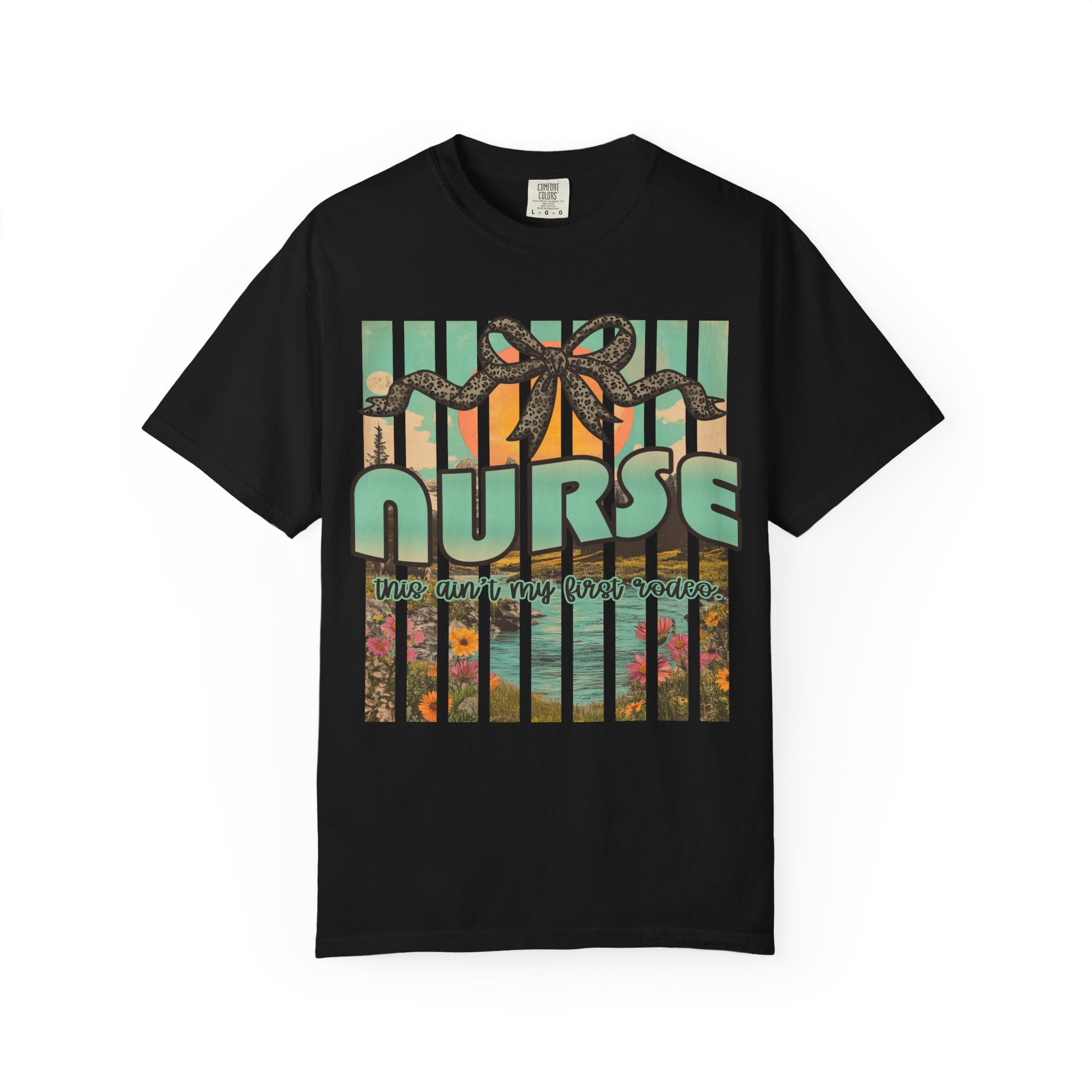 Nurse Floral Ribbon Graphic T-Shirt
