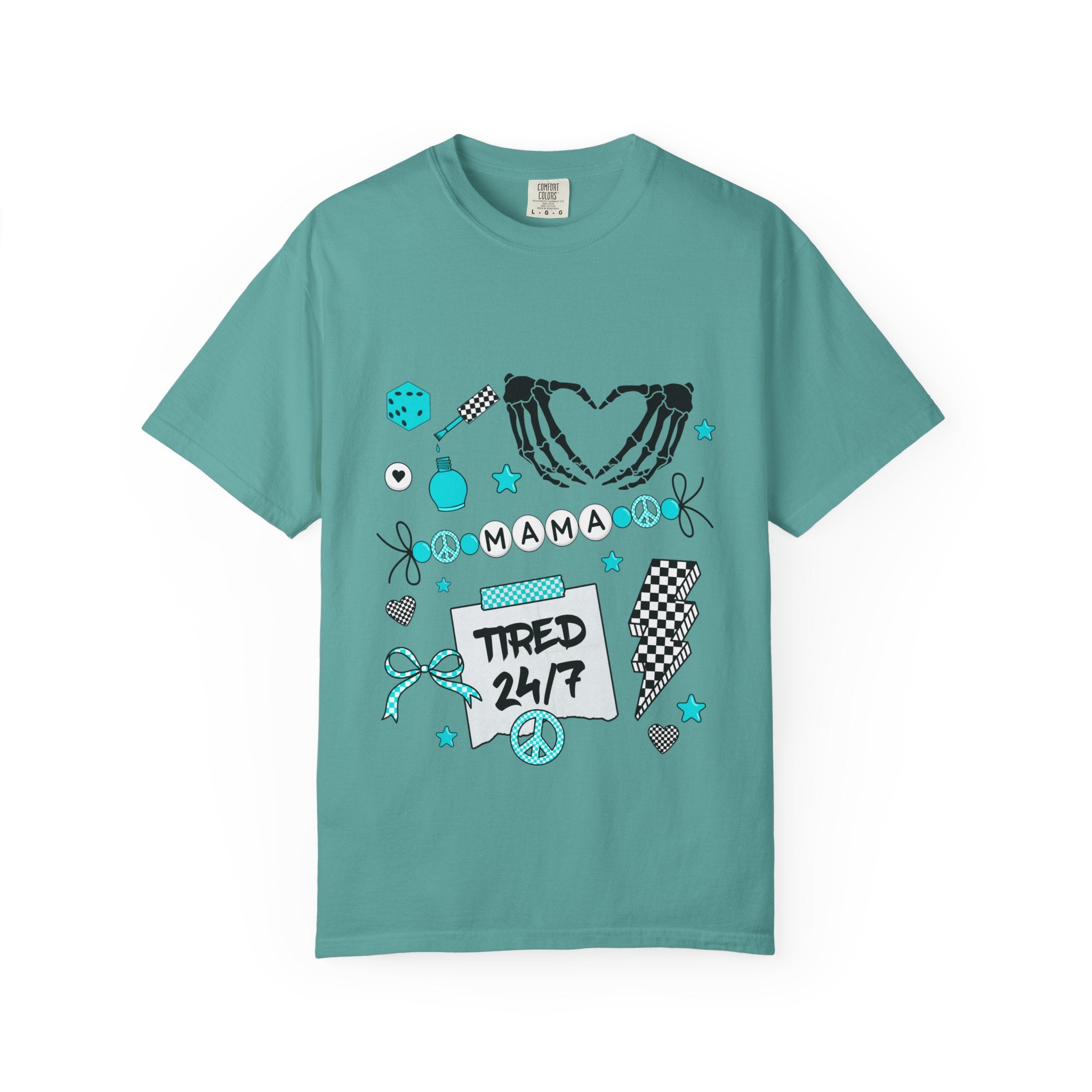 Mama T-Shirt — "Tired 24/7" Graphic Tee for Moms