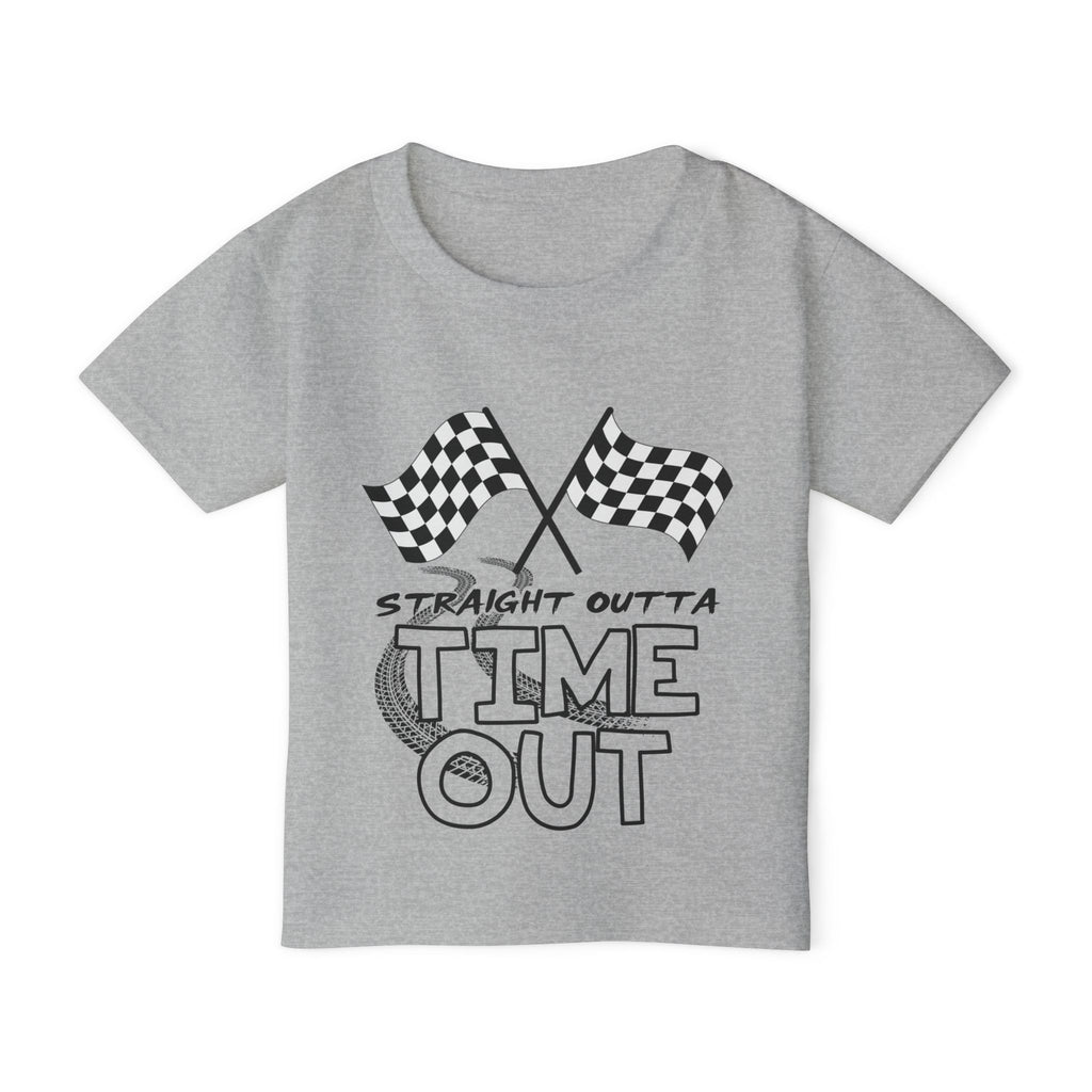 Toddler T-Shirt — "Straight Outta Time Out" Racing Flag Kids Tee