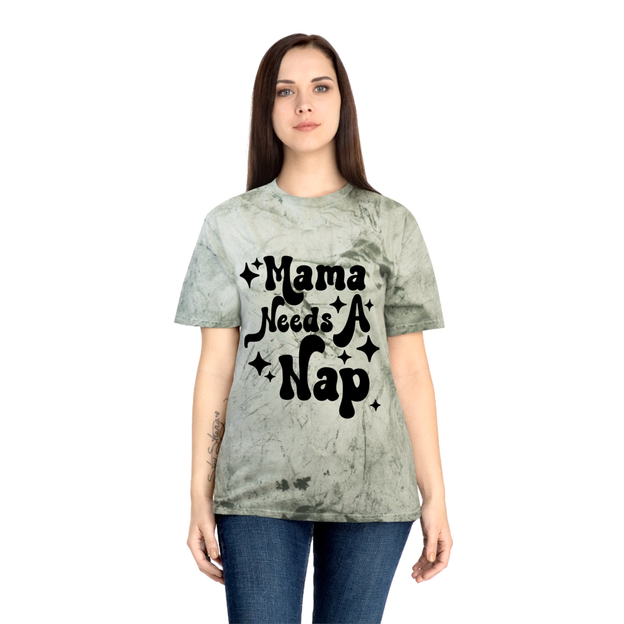Mama Needs A Nap T‑Shirt — Retro Mom Graphic Tee (Tie‑Dye Look)