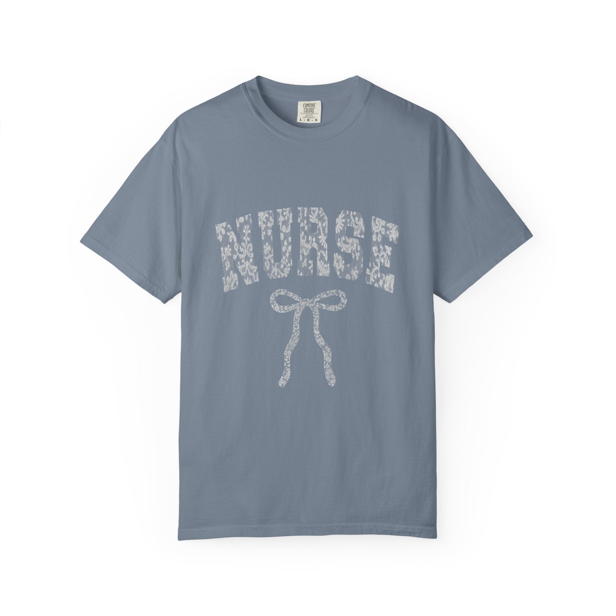 Nurse Ribbon T-Shirt — Subtle Floral 'NURSE' Gift Tee