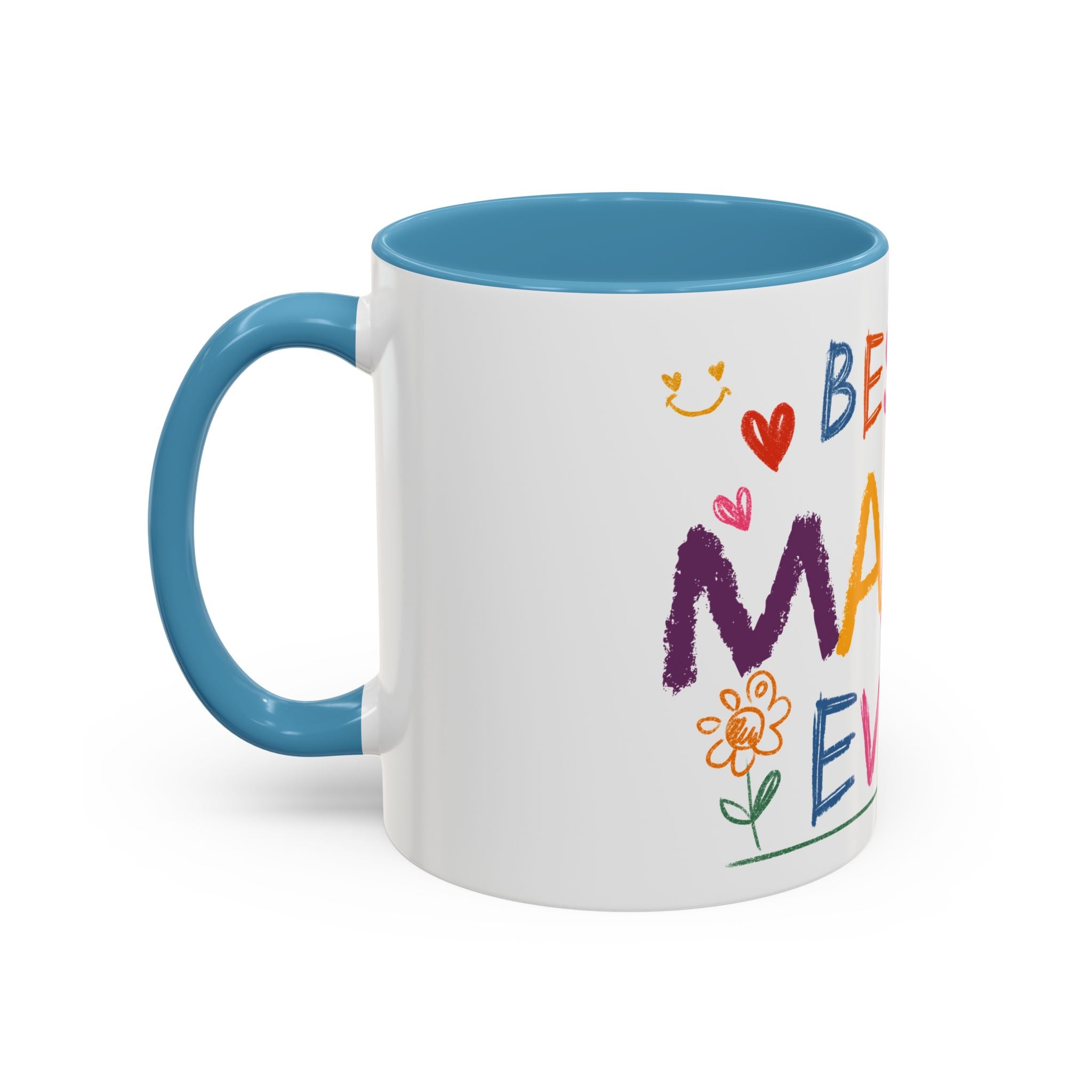 Best Mama Ever Accent Coffee Mug — Colorful Handwritten Mother’s Day Gift (11/15oz)