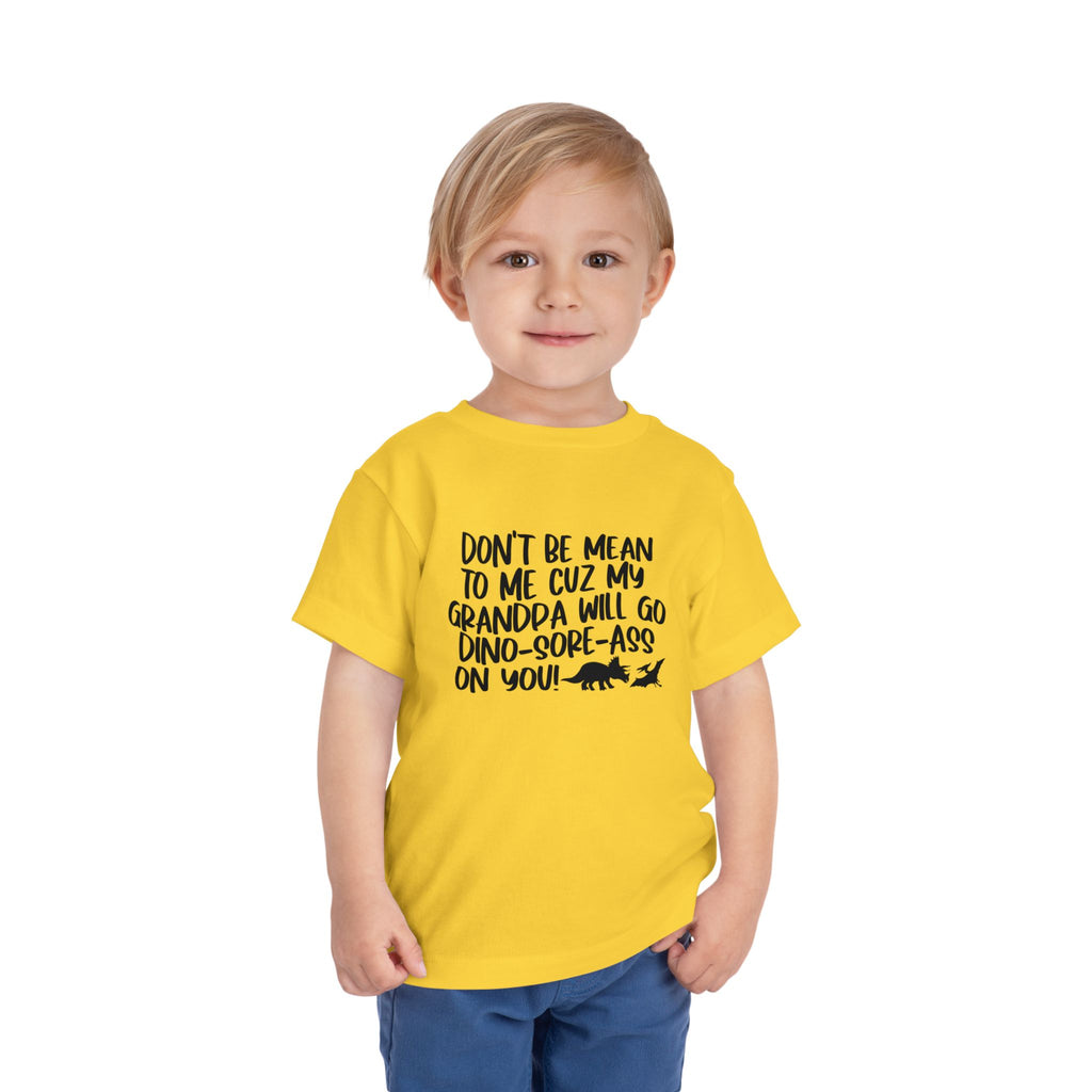 Toddler Tee - "Don't Be Mean to Me Cuz My Grandpa Will Go Dino-sore-ass on You"