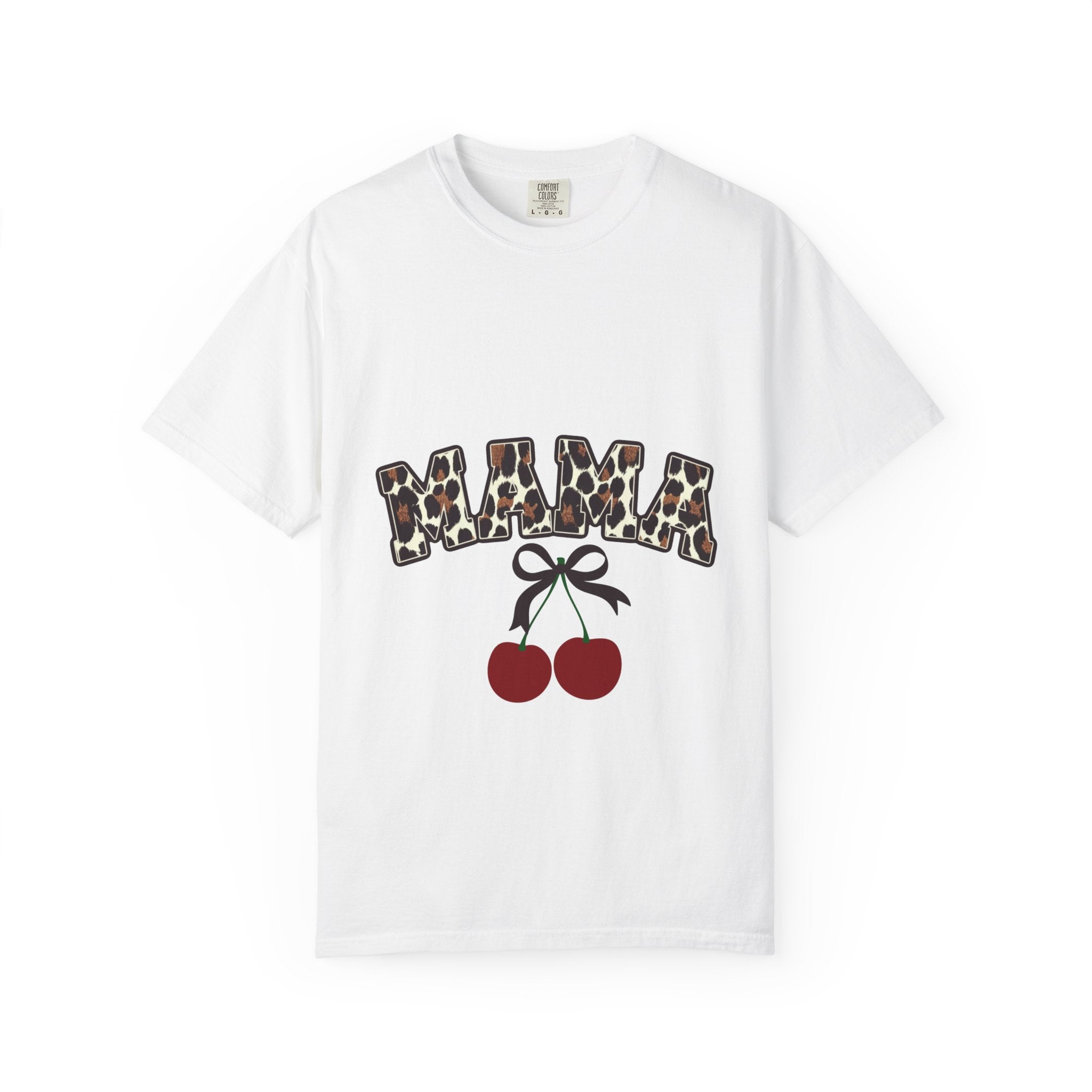 Mama Leopard Print Cherry T-Shirt