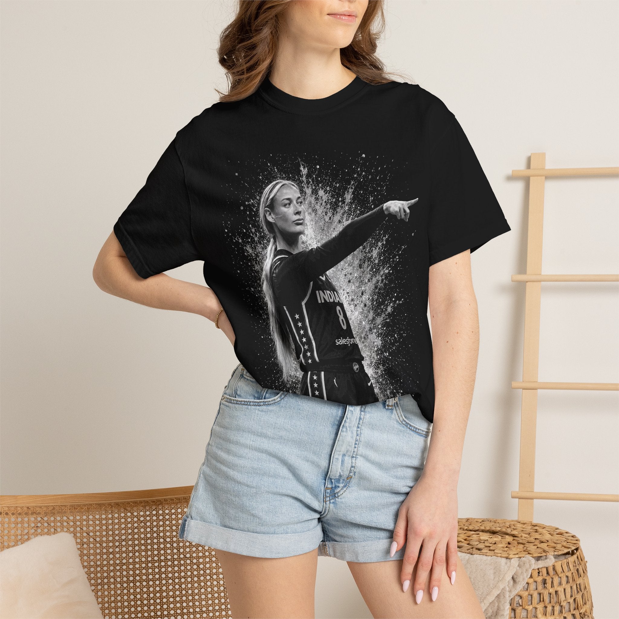 Basketball Player Graphic T‑Shirt – Pointing Silhouette Design