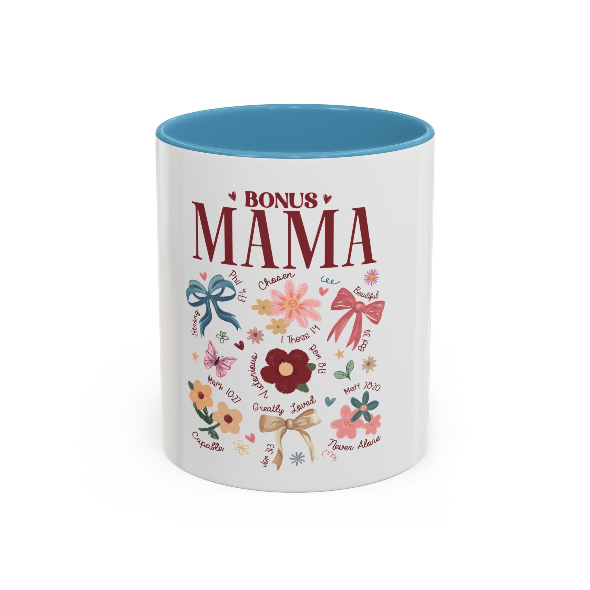 Bonus Mama Floral Coffee Mug – 11/15oz Accent Mug, Gift for Stepmom or Bonus Mom