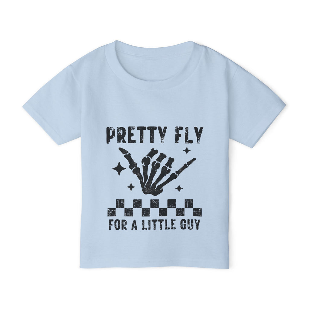 Toddler T-Shirt — "Pretty Fly for a Little Guy" Skeleton Hand Graphic