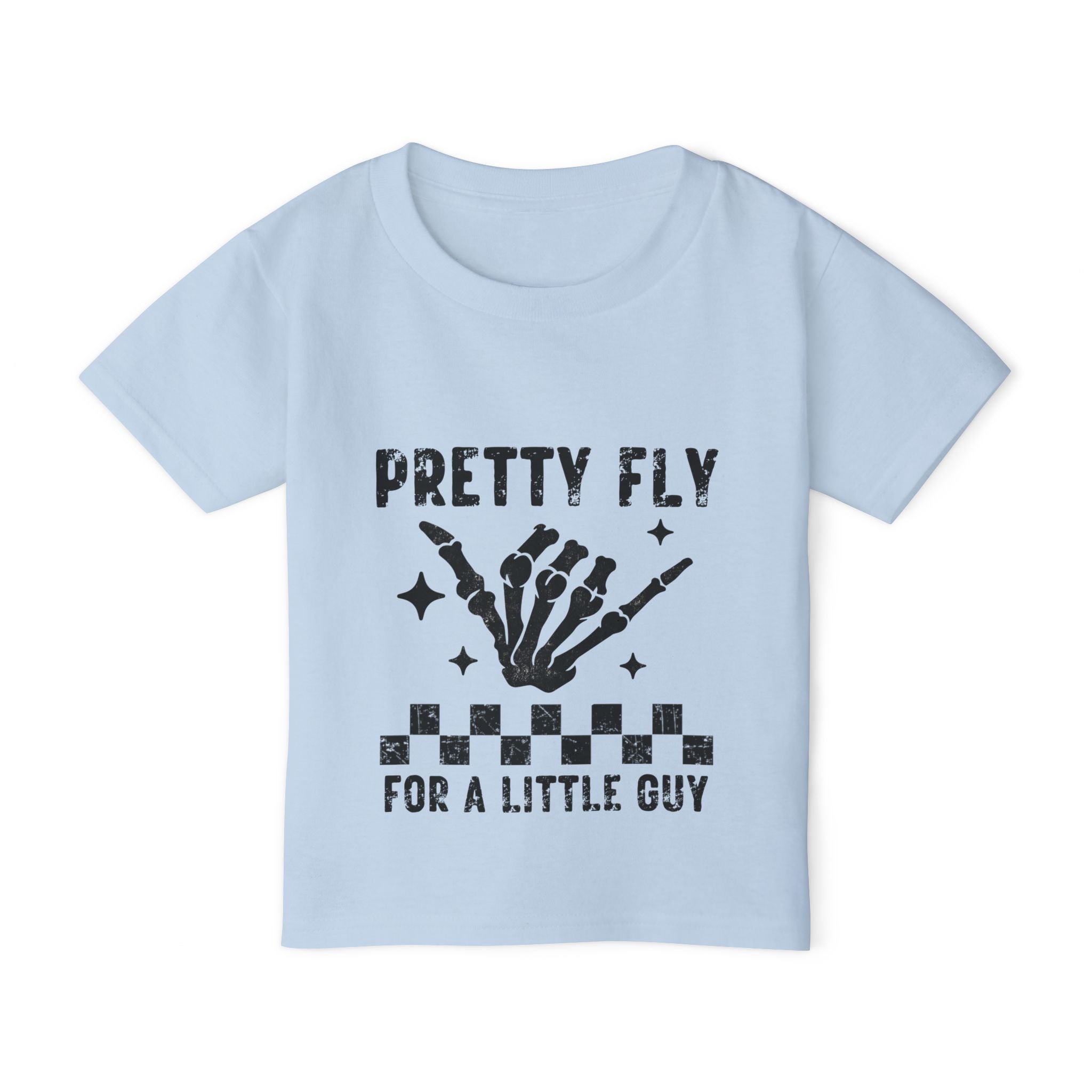 Toddler T-Shirt — "Pretty Fly for a Little Guy" Skeleton Hand Graphic
