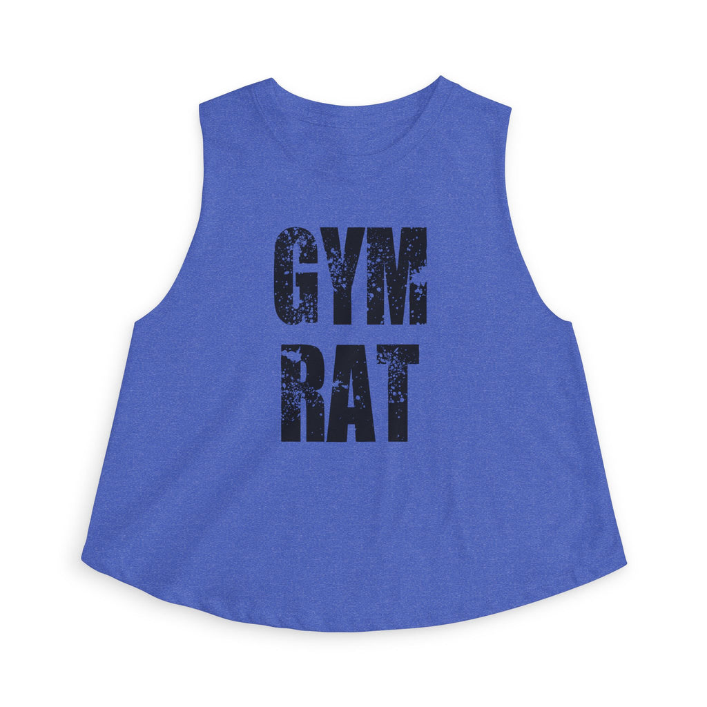 Gym Rat Women's Crop Top — Distressed Fitness Tank for Workout & Gym Lovers