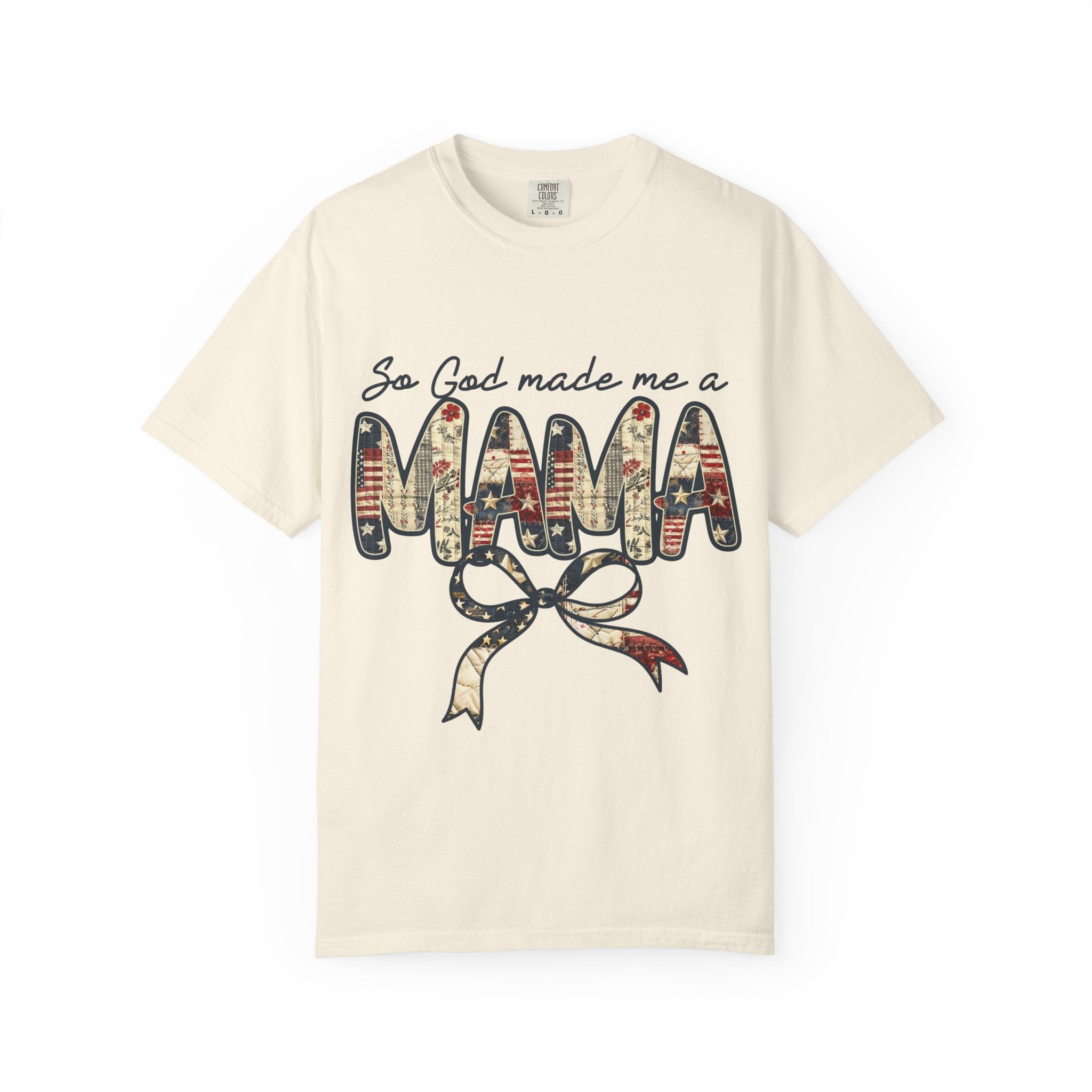Mama Graphic T-Shirt – “So God Made Me a Mama” Floral Americana Bow Tee