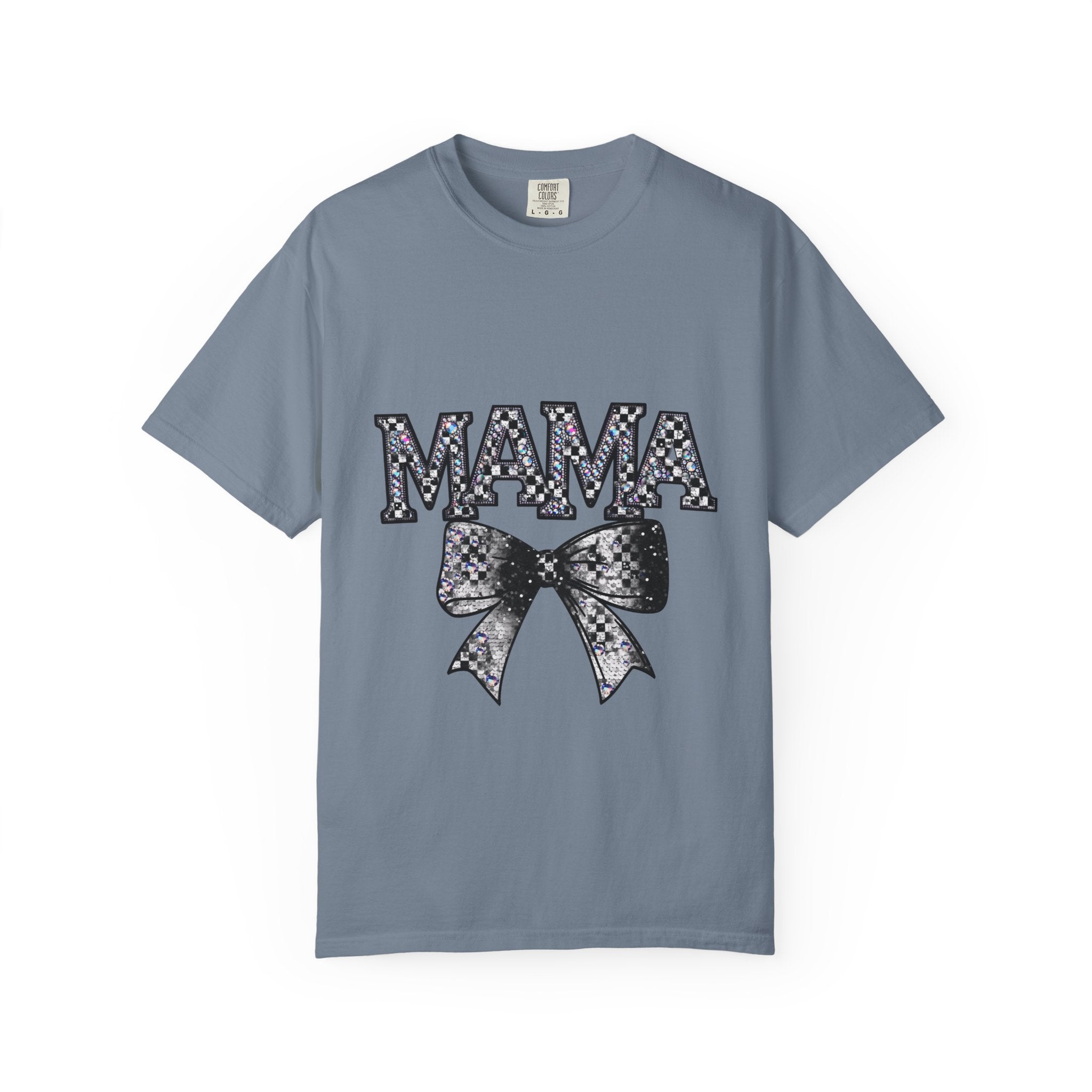 Mama Bow T-Shirt — Glitter Leopard Print "MAMA" Graphic Tee