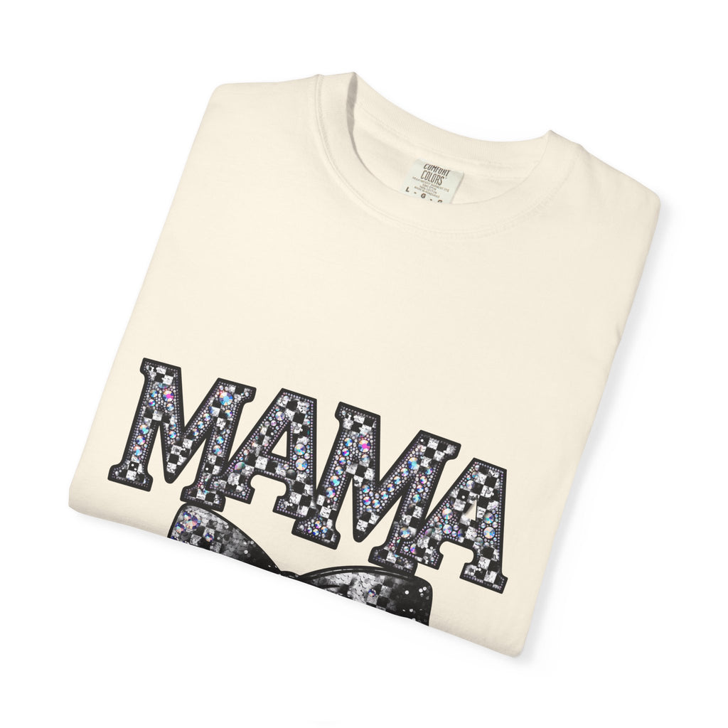 Mama Bow T-Shirt — Glitter Leopard Print "MAMA" Graphic Tee