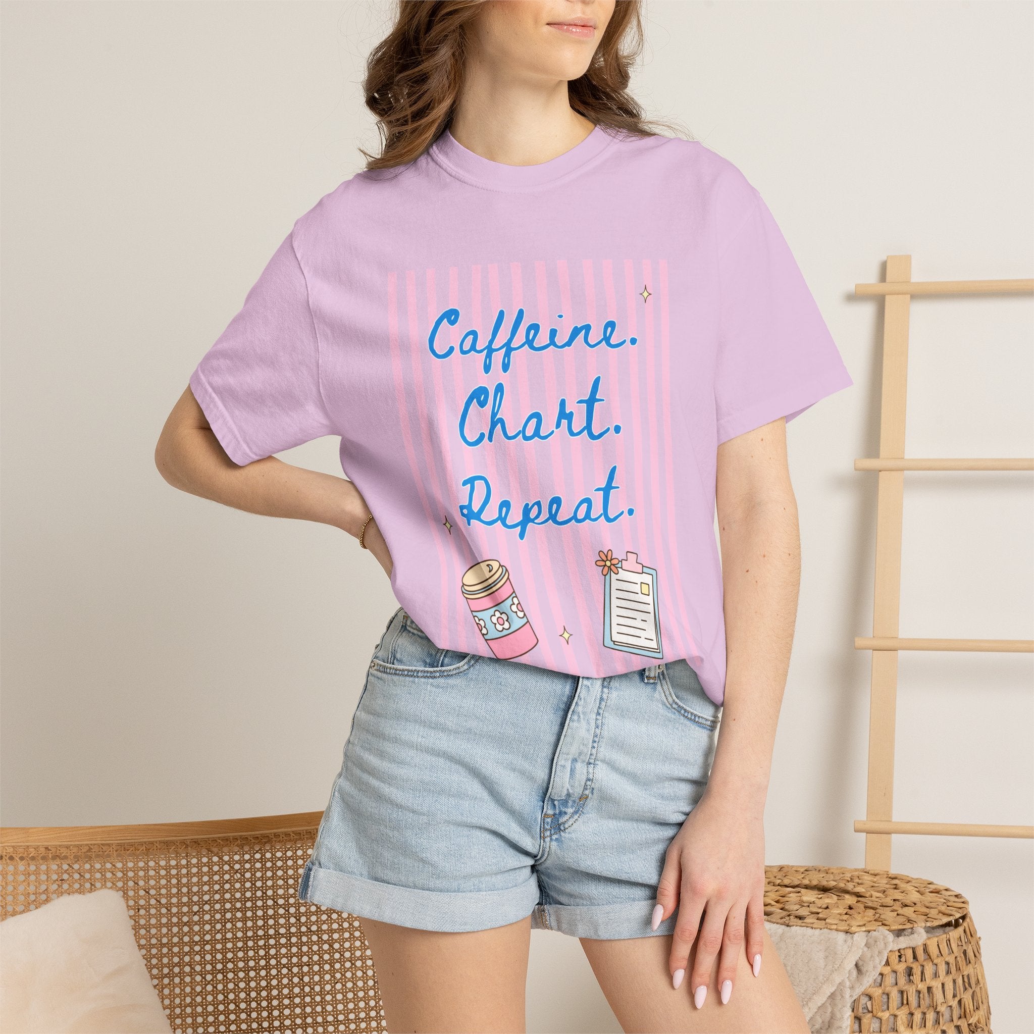 Caffeine. Chart. Repeat. T-Shirt