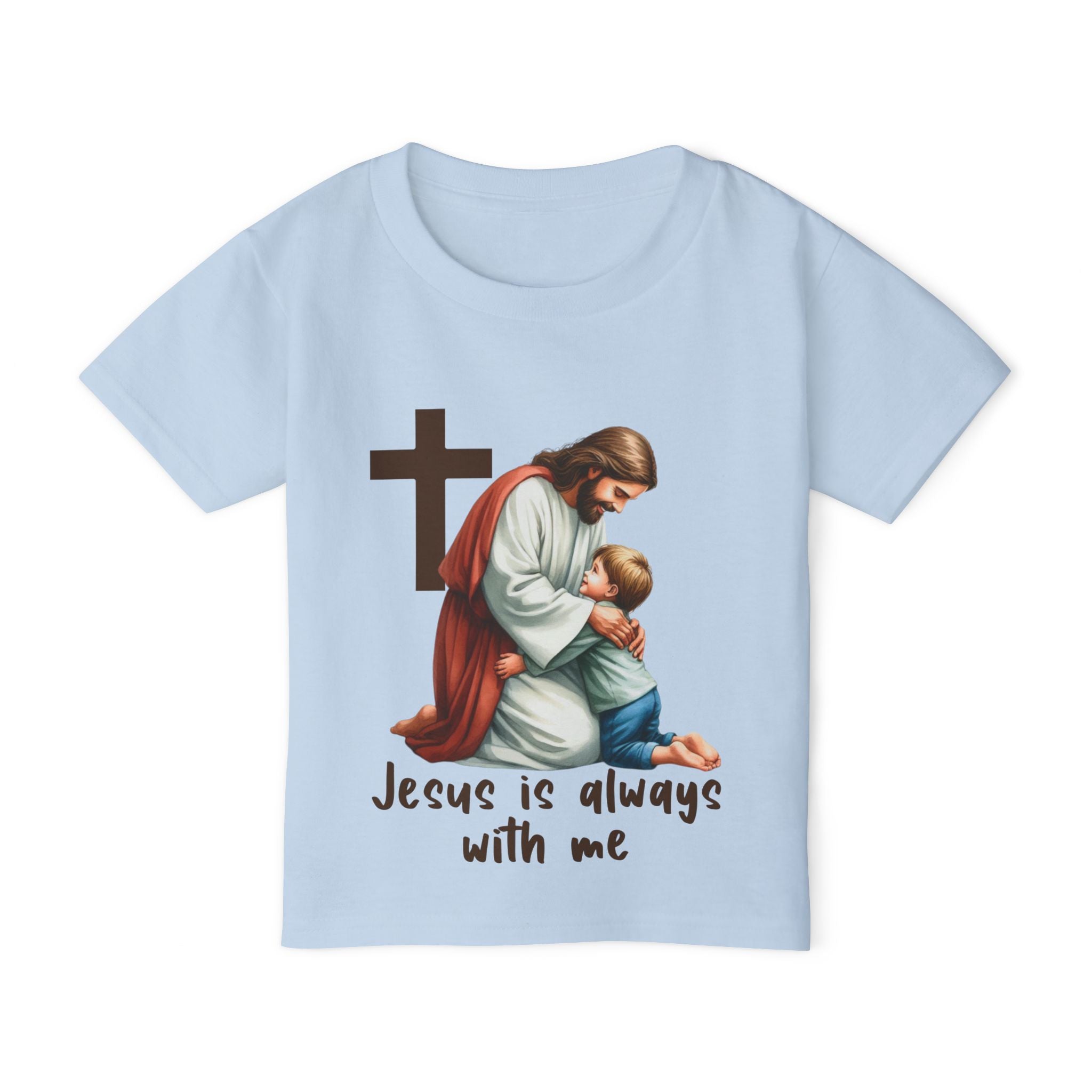 Toddler T‑Shirt — "Jesus Is Always With Me" Religious Kids Tee